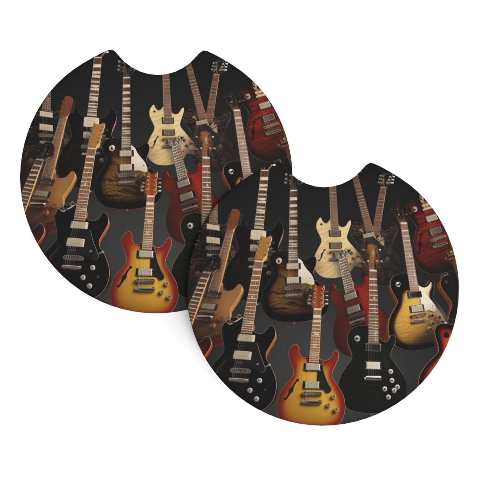 2PCS Car Coaster for Cup Holders Universal Auto Cup Mat Guitars Cup Coaster Pad 2.7" Waterproof Neoprene Non-Slip Cup Holder Coasters Car Interior Accessories for Women Men