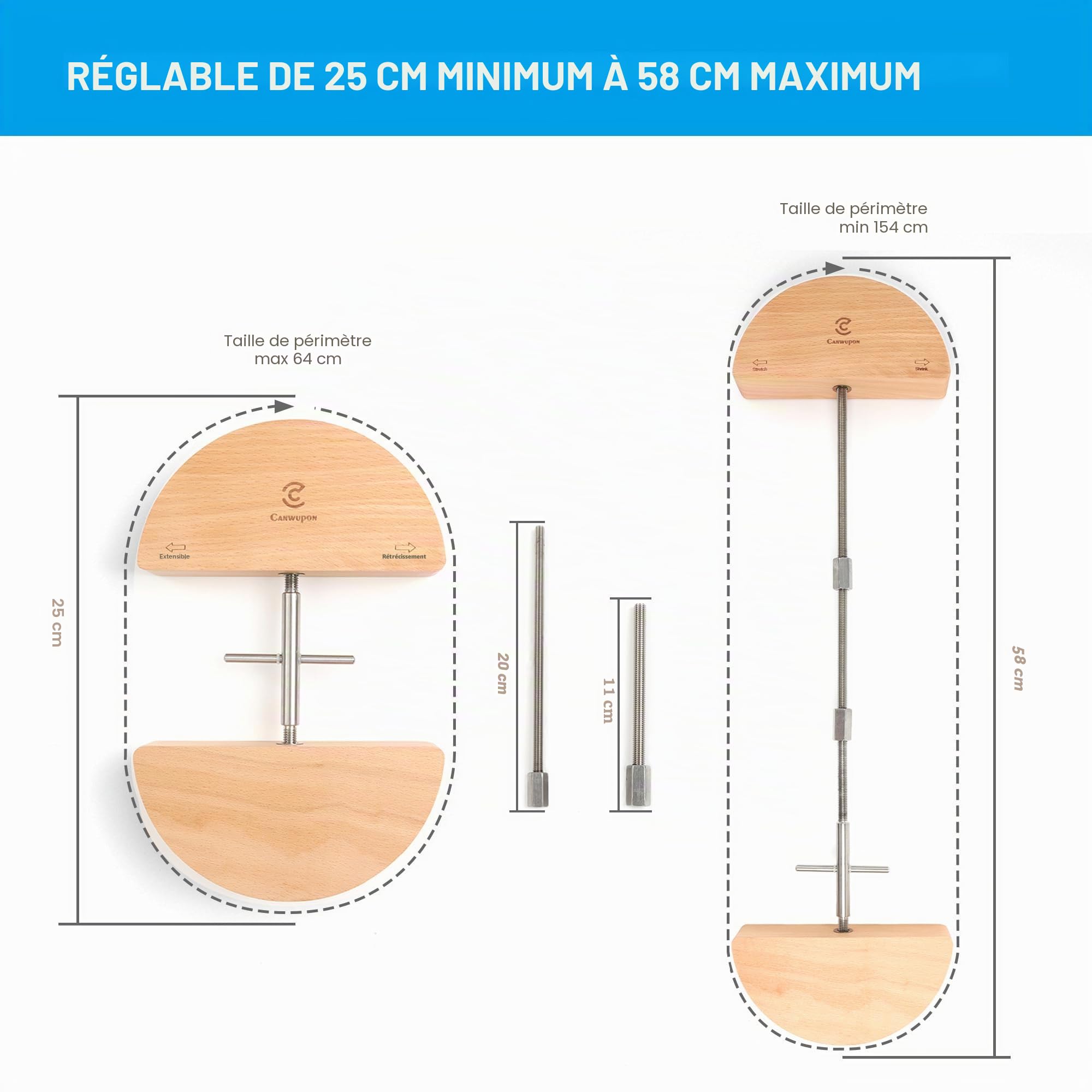 Élargisseur de taille pour jeans Extension de taille : extension de taille de pantalon femmes hommes - extensible immédiatement, 64 cm à 154 cm pour jeans, pantalons, jupes