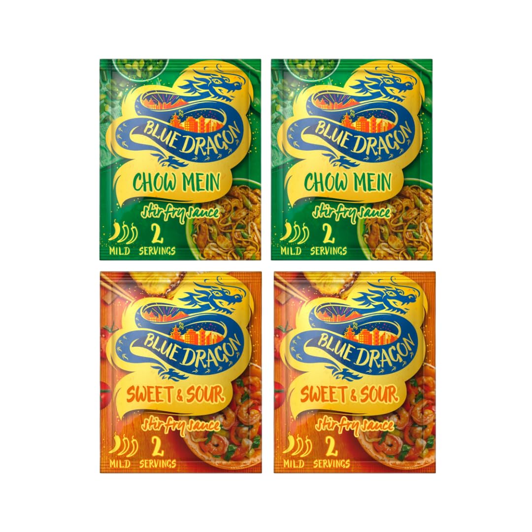Cooking Sauce Bundle Containing Blue Dragon Stir-Fry Chow Mein 120g 2pk & Sweet & Sour 120g 2pk (4 Pack)