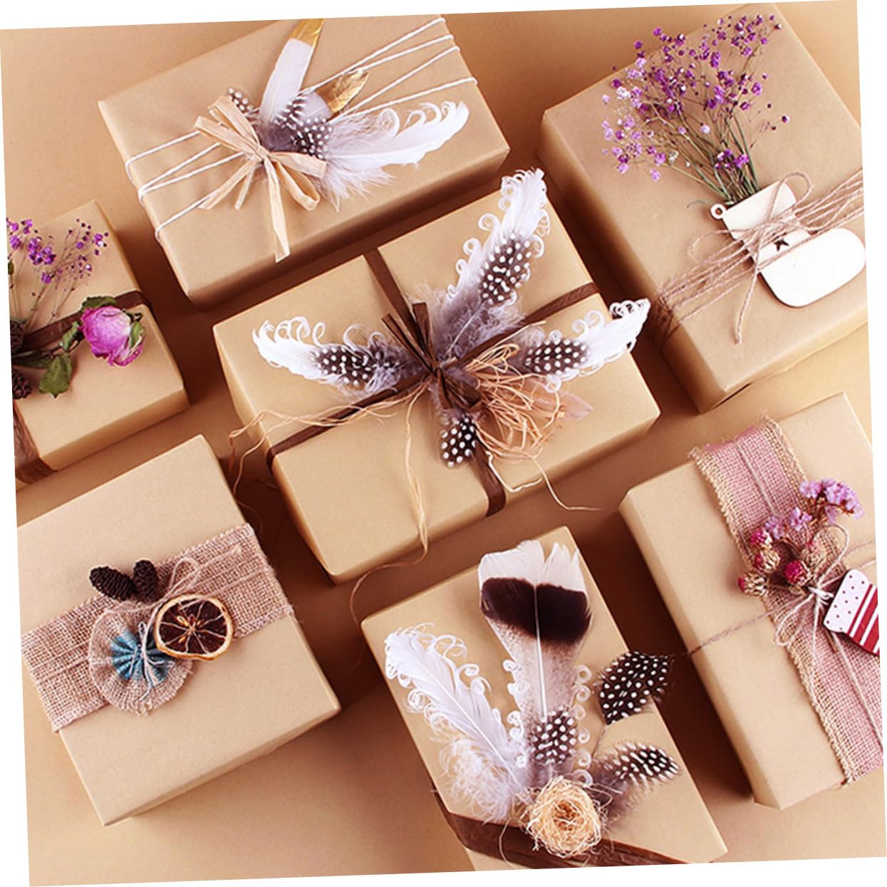 Angoily Papier Solide et Résistant 45 Cm X 30 M Marron Rouleau Kraft pour Emballage Présent et Artisanat Diy pour Protection et Décoration Noël