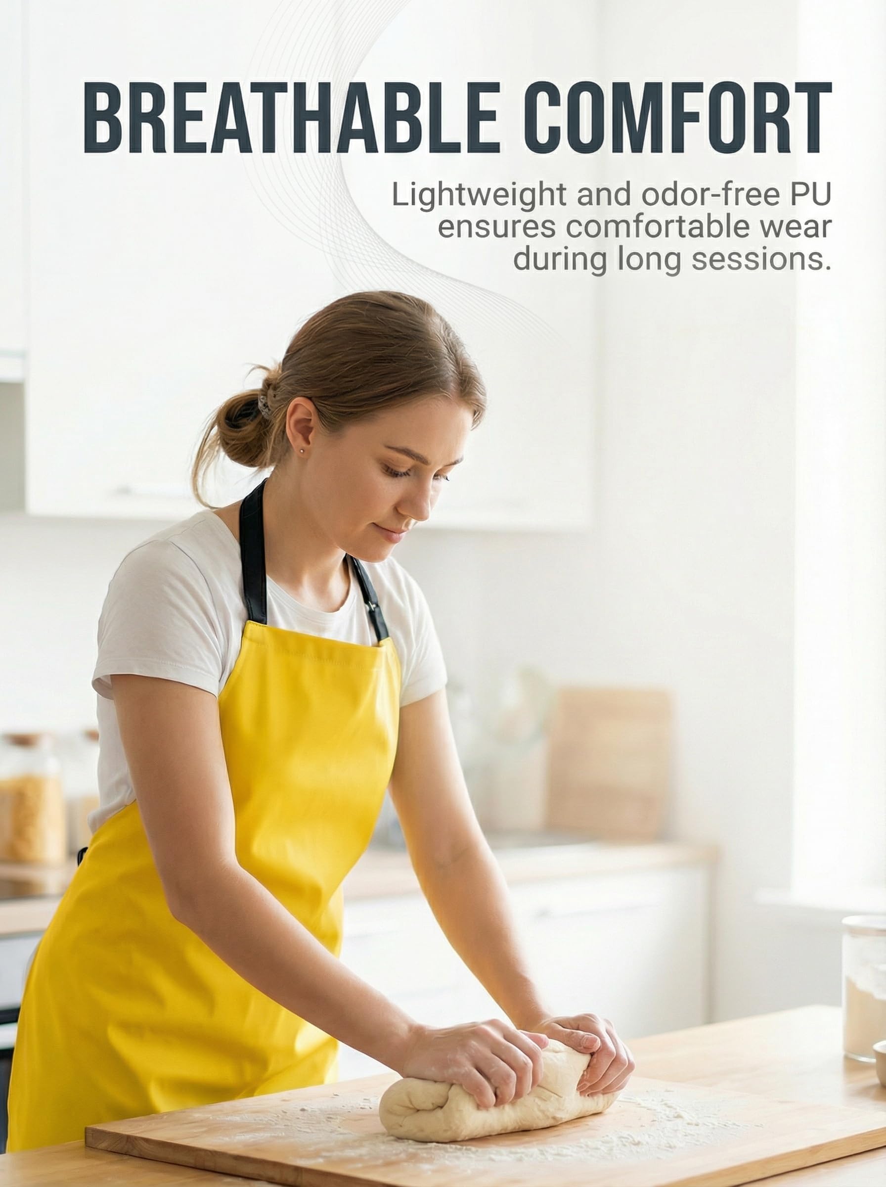 Molaxhome Tablier imperméable en polyuréthane pour chef - Tablier de travail léger - Unisexe - Pour la vaisselle