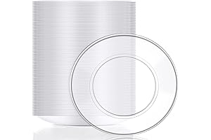 200PCS Disposable Crystal Clear 5.5" Plastic Plates for Cakes and Appetizers