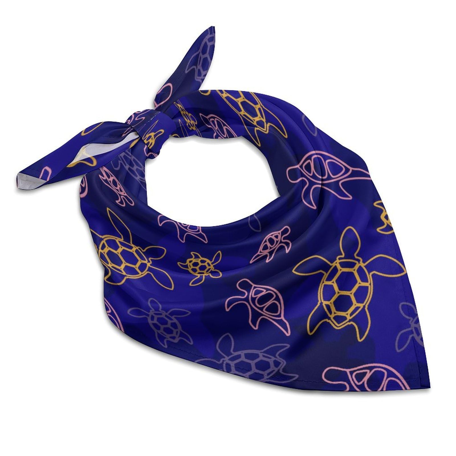 Asbwuo Unisex As Pic Sea Turtle Pattern Bandana Hair Scarf Headband Adjustable Neckerchief For Men Women Decor