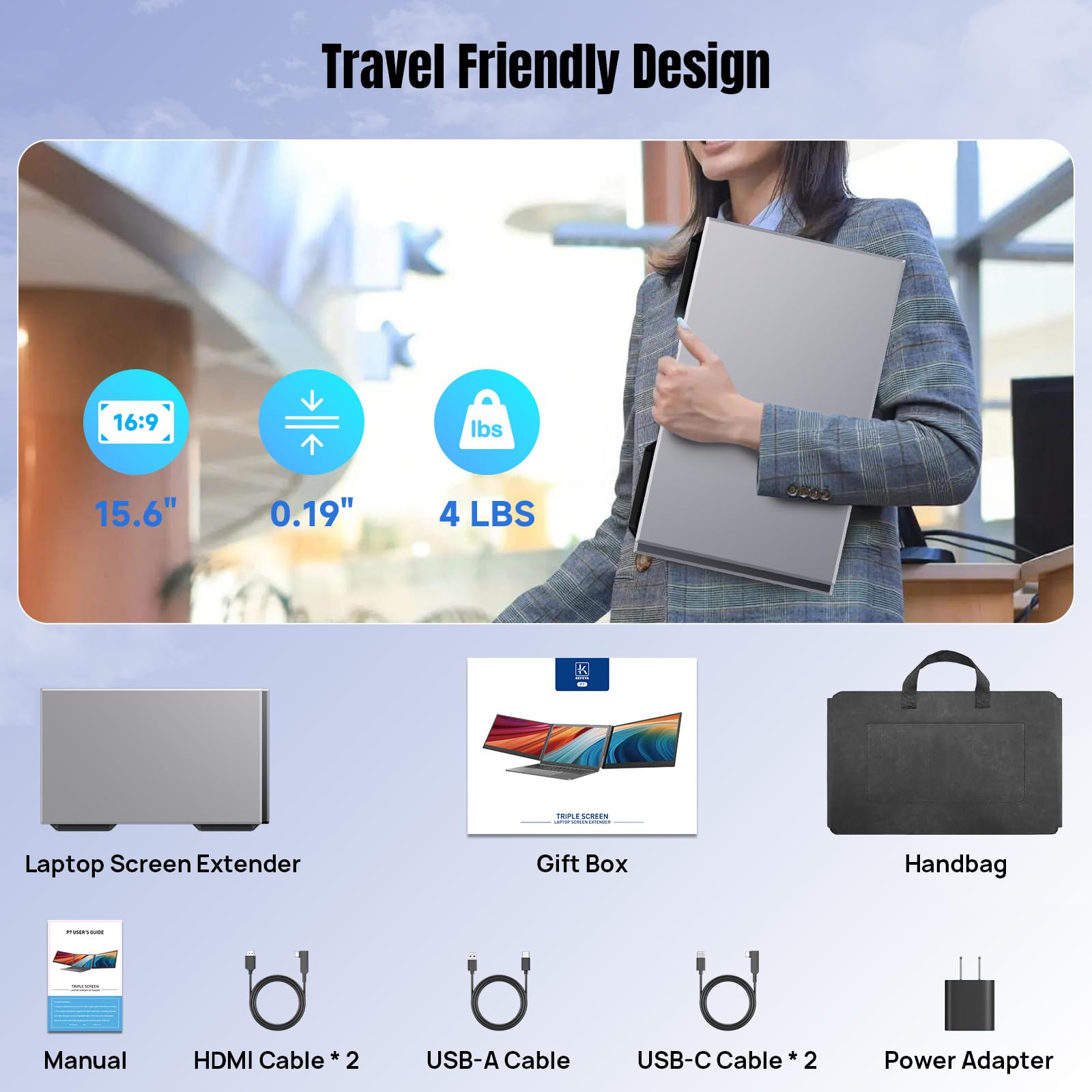 KEFEYA Laptop Screen Extender 15.6"
