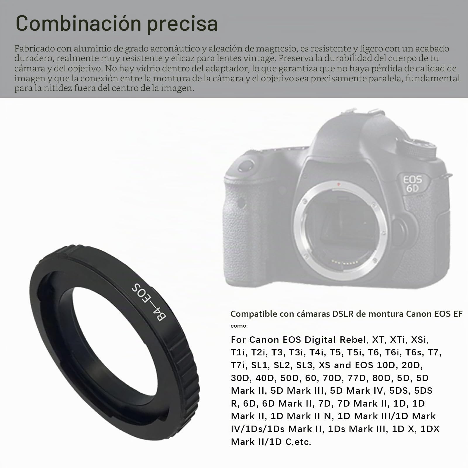 B4-EF - Anillo adaptador de objetivo para B4 2/3 pulgadas, compatible con cámara EF EF-S 1D,1ds,5D,10D,20D,30D,40D,50D,60D,Rebel xt,xs,T2i,T3,400D,B4 to EF Lens Adapter