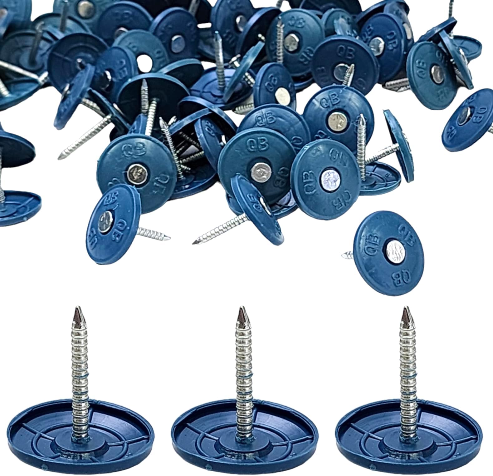 250-Pack Professional Roofing Nails 1 Inch Galvanized Plastic Cap Nails - House Wrap Insulation Fasteners for Tar Paper Foam Board Felt