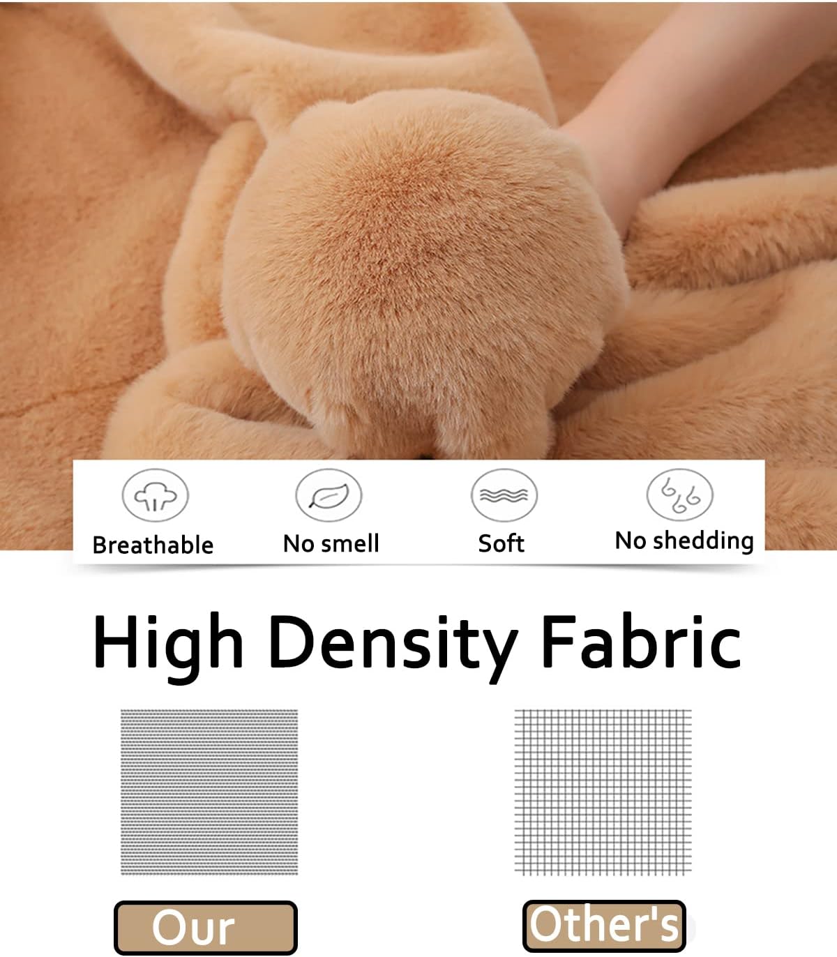 Soft Thick Faux Fur Fabric Plush Flannel Fabric 170x50cm for DIY Crafts Materials Scarf DIY Sewing Dolls Pillow Seat Pads Photo Prop Backdrop(17 Black)