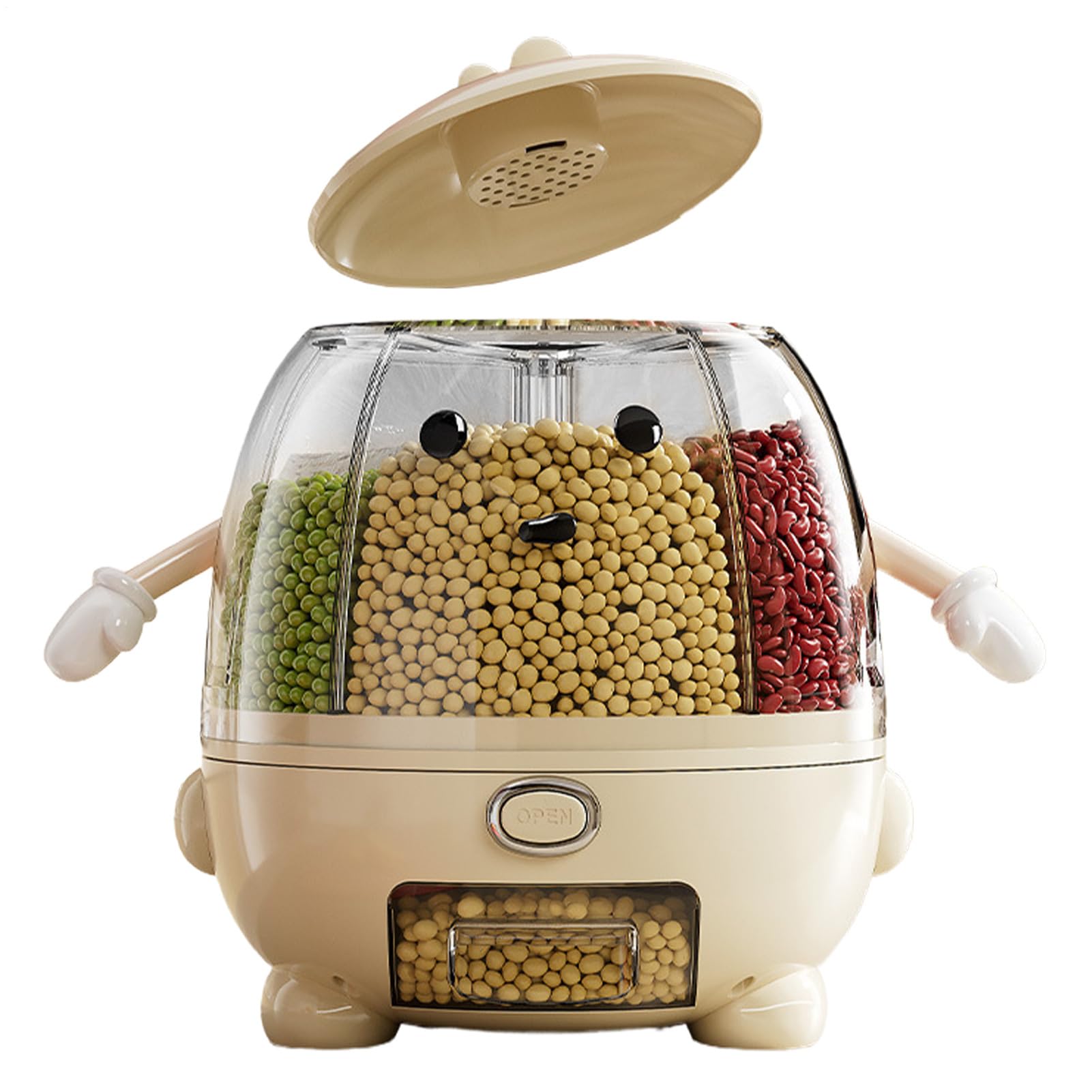 Contenedor de almacenamiento de despensa, contenedor de almacenamiento | sellado, dispensador de alimentos, contenedor de almacenamiento sellado, contenedor, tipo empuje para cocina de soja y maíz