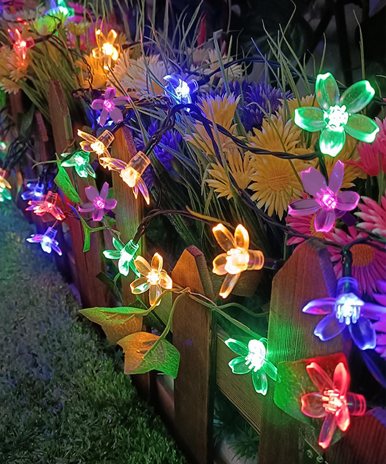 33ft Cherry Blossom String Lights - 100 LED USB Flower Lights With Timer