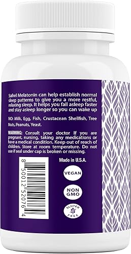 Miniatura 3 de Safrel Melatonina 10 mg - 200 tabletas de disolución rápida sabor fresa fórmula de absorción altamente potente, sin OMG, sin gluten, vegano