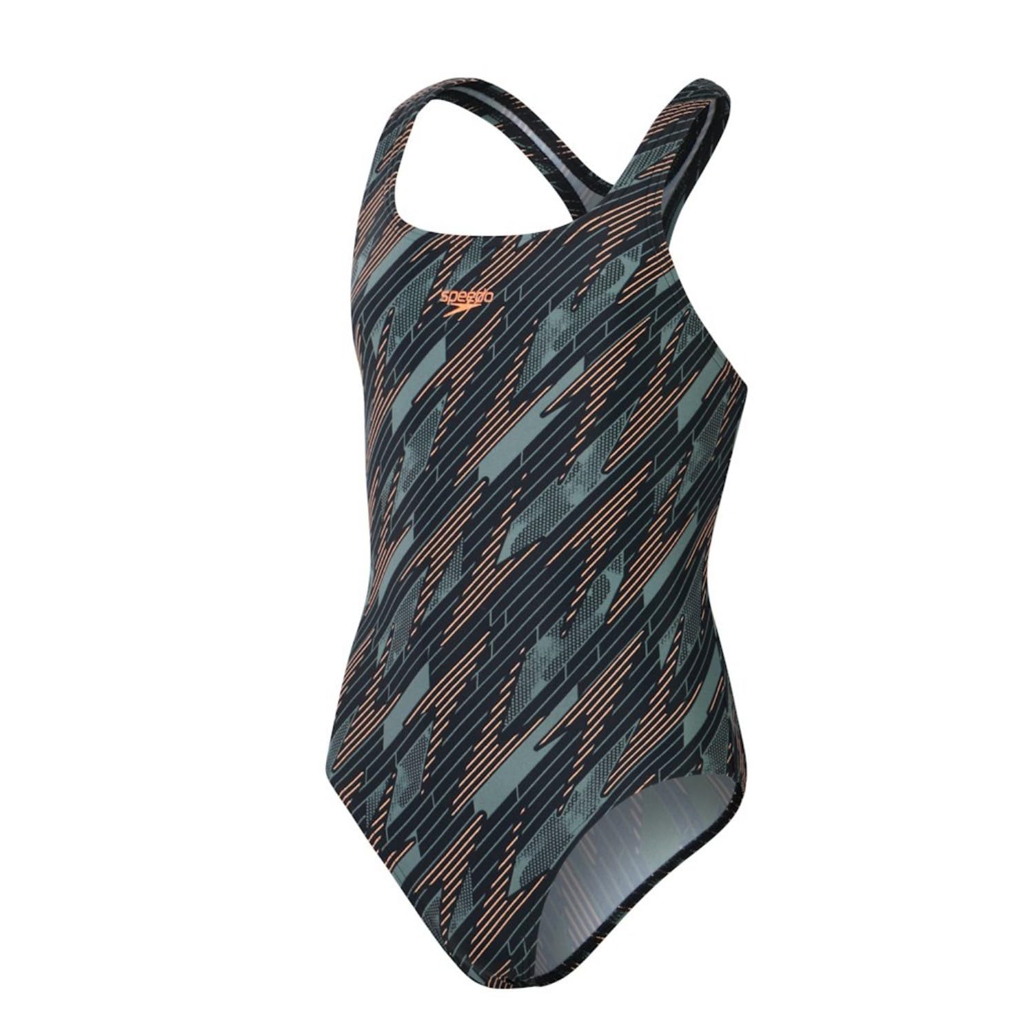 Speedo Damen Hyperboom Allover Medalist Badeanzug | Schnelltrocknend | Fitness | Chlorbeständig