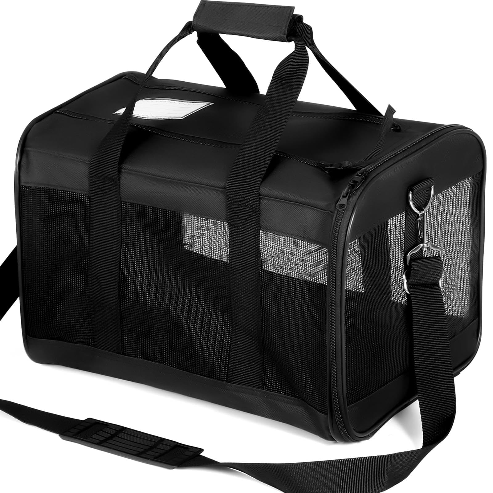 Cat Dog Pet Carrier for Medium to Large Cats (20+ lbs) and Small Dogs -Top Loading, Portable & Collapsible Cat Travel Bag Dual Kitten Sturdy Crate for Long Journeys - Holds Up to 15 lbs