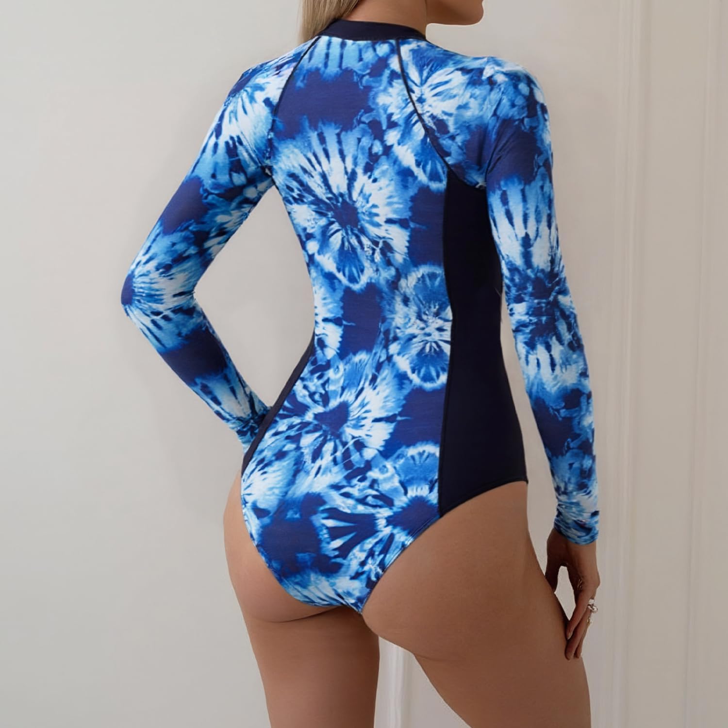 Long Sleeve Bathing Suit for Women Tummy Control Women's One Piece Swimsuits Rash Guard Surfing Swimwear UPF 50+ - Image 4