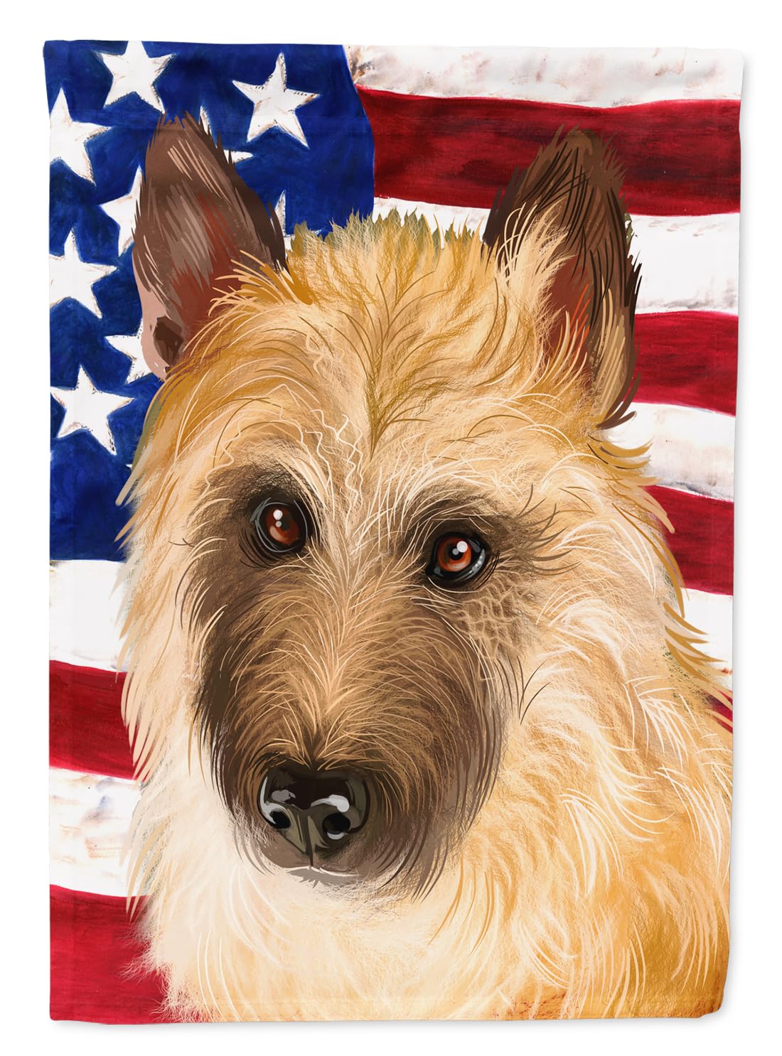 Caroline's Treasures CK6427GF Belgian Laekenois American Flag Flag Garden Size , Small, multicolor