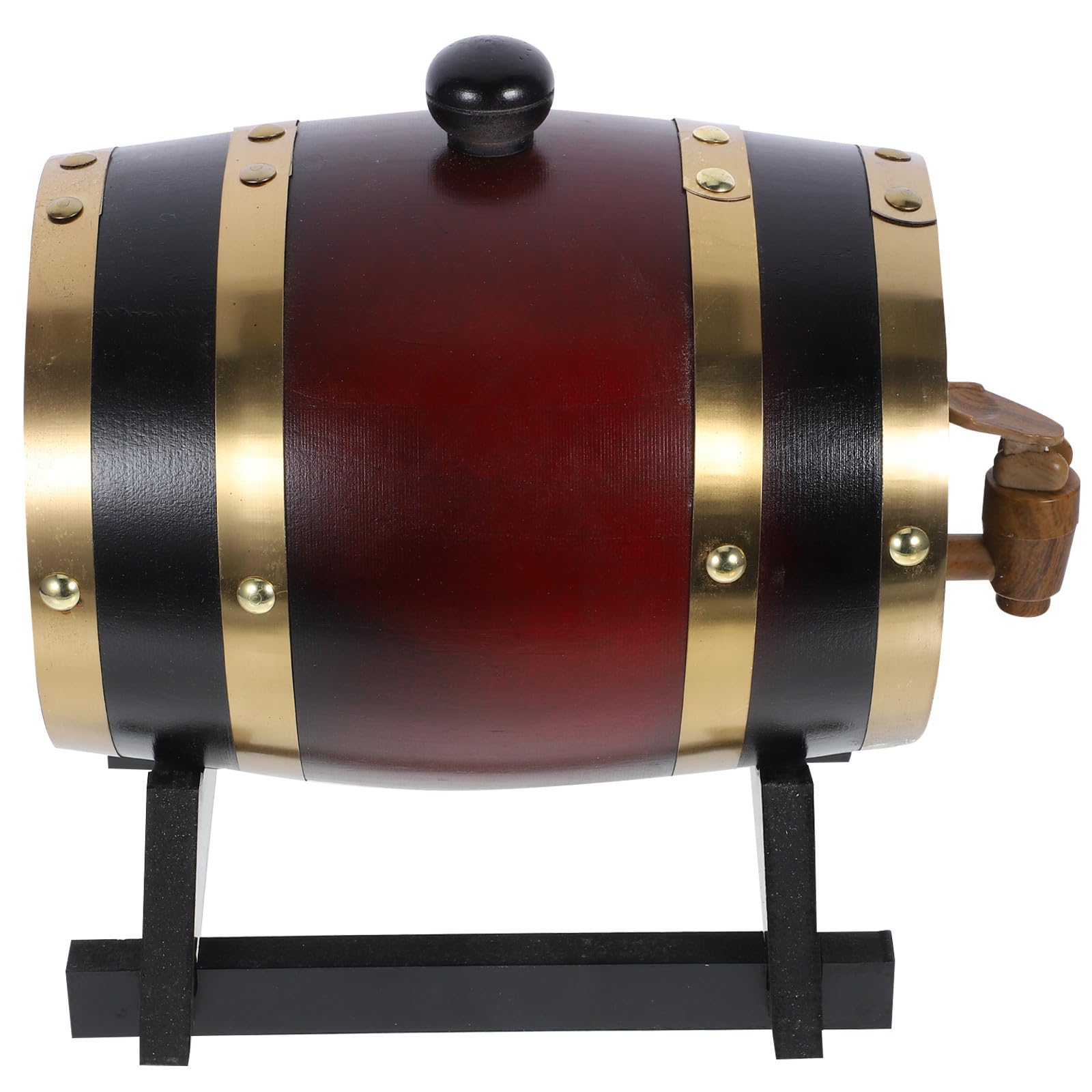 IMIKEYA Barril de Vino de Madera Maciza 1,5 L Rojo, Estilo Rústico
