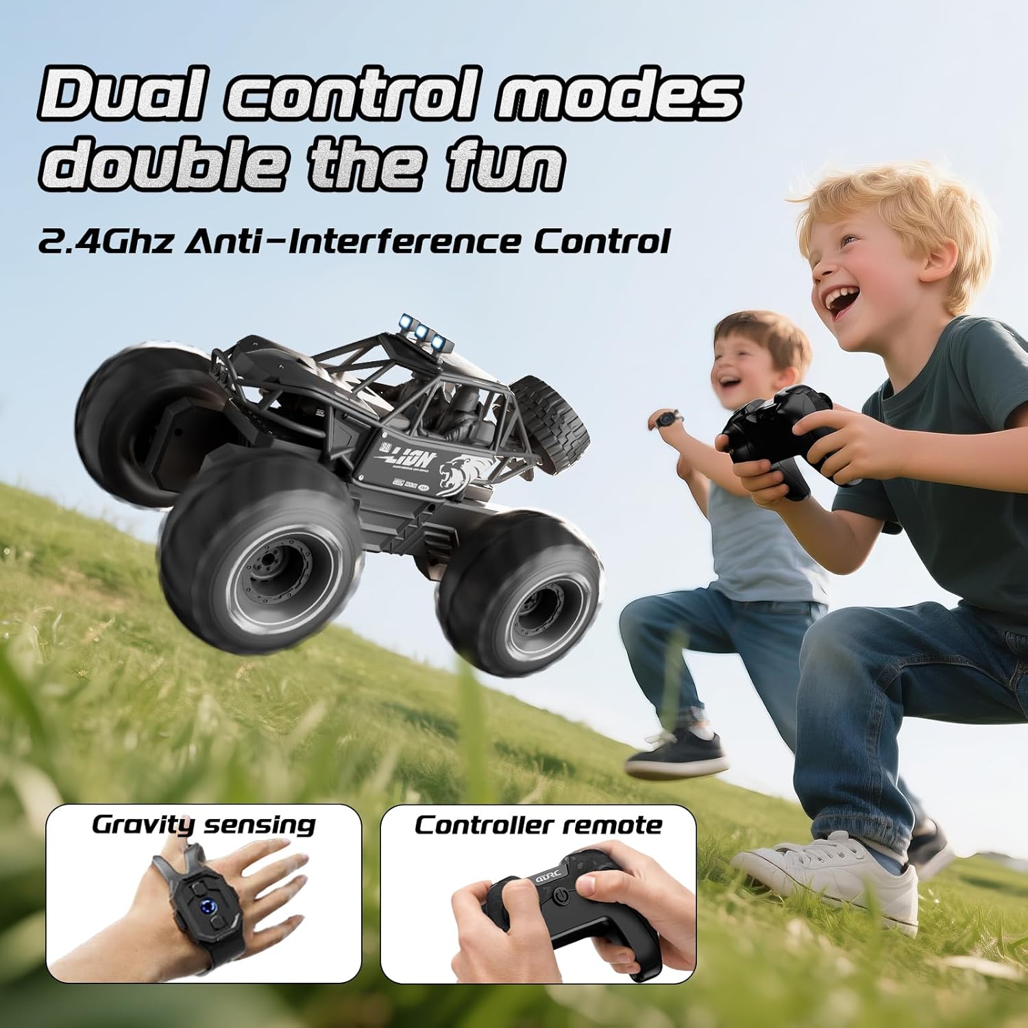 4DRC Y10 RC Monster Truck performing a 360-degree rotation