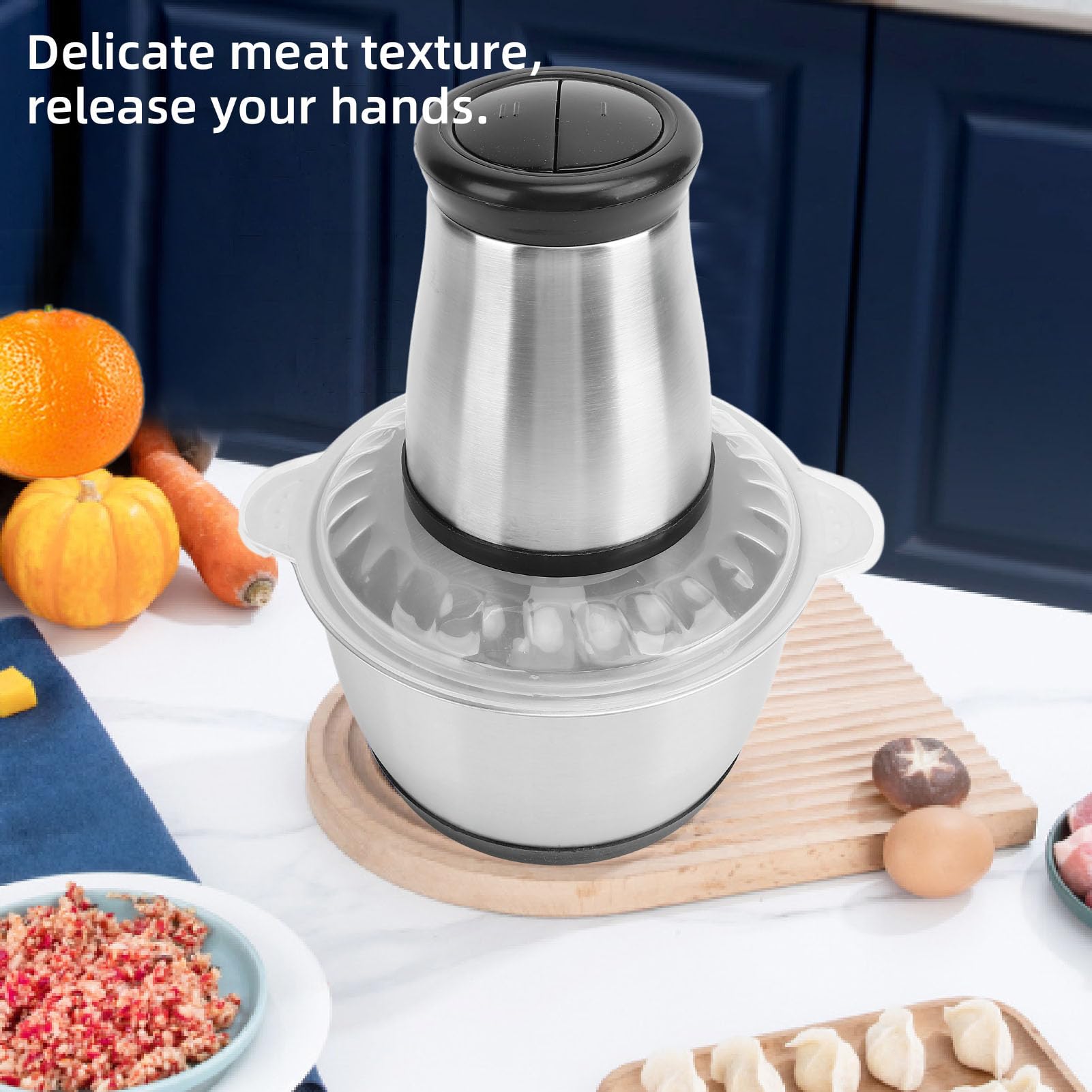 Food Chopper Electric Meat Grinder, Kitchen in the box Food Processors,200W Copper Motor, for Meat fish Vegetable Baby Food