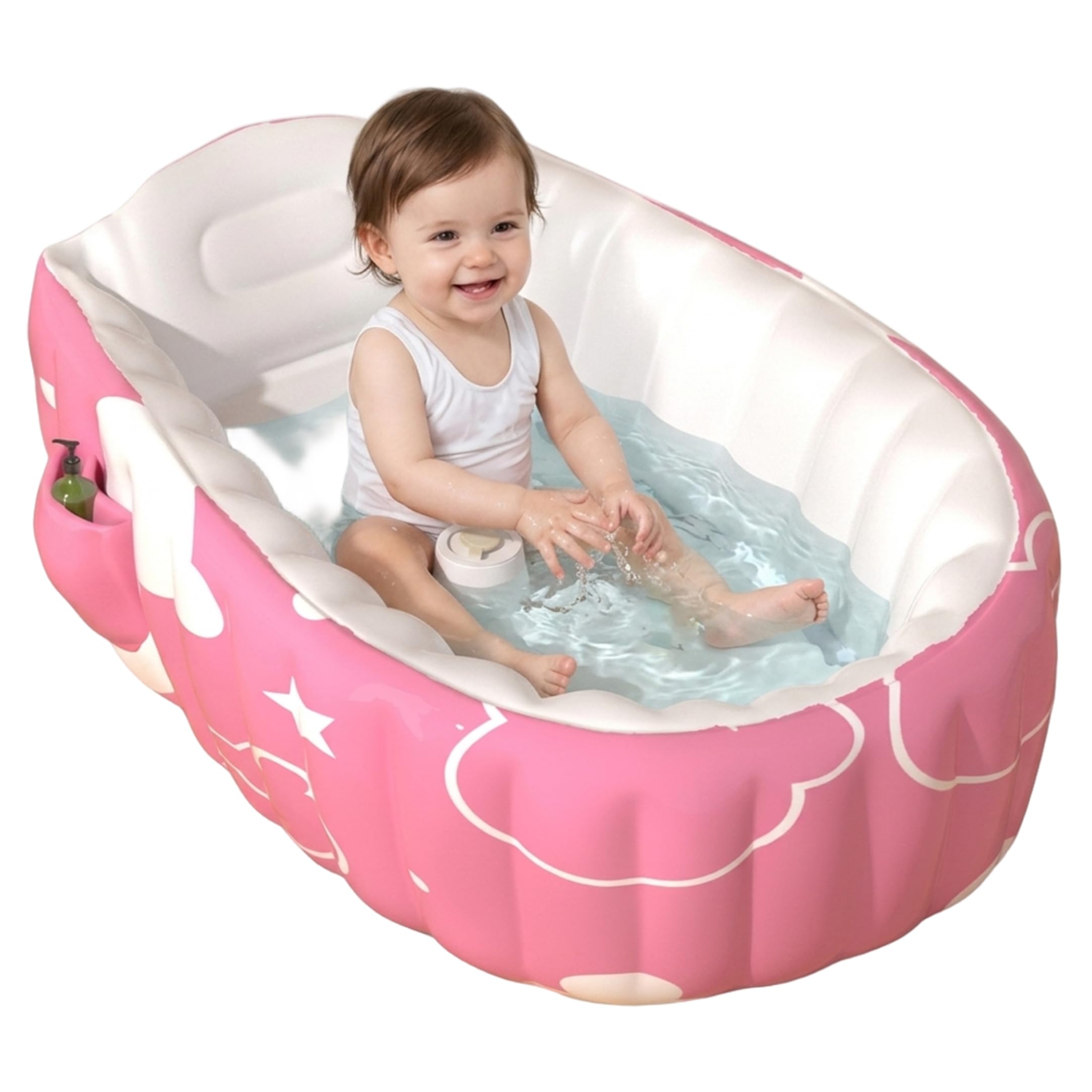 Inflatable Baby Bathtub, Tubs for Infants to Toddlers – Self-Inflating Bath Tub with Ergonomic Support & Safety Features Baby Bathtub