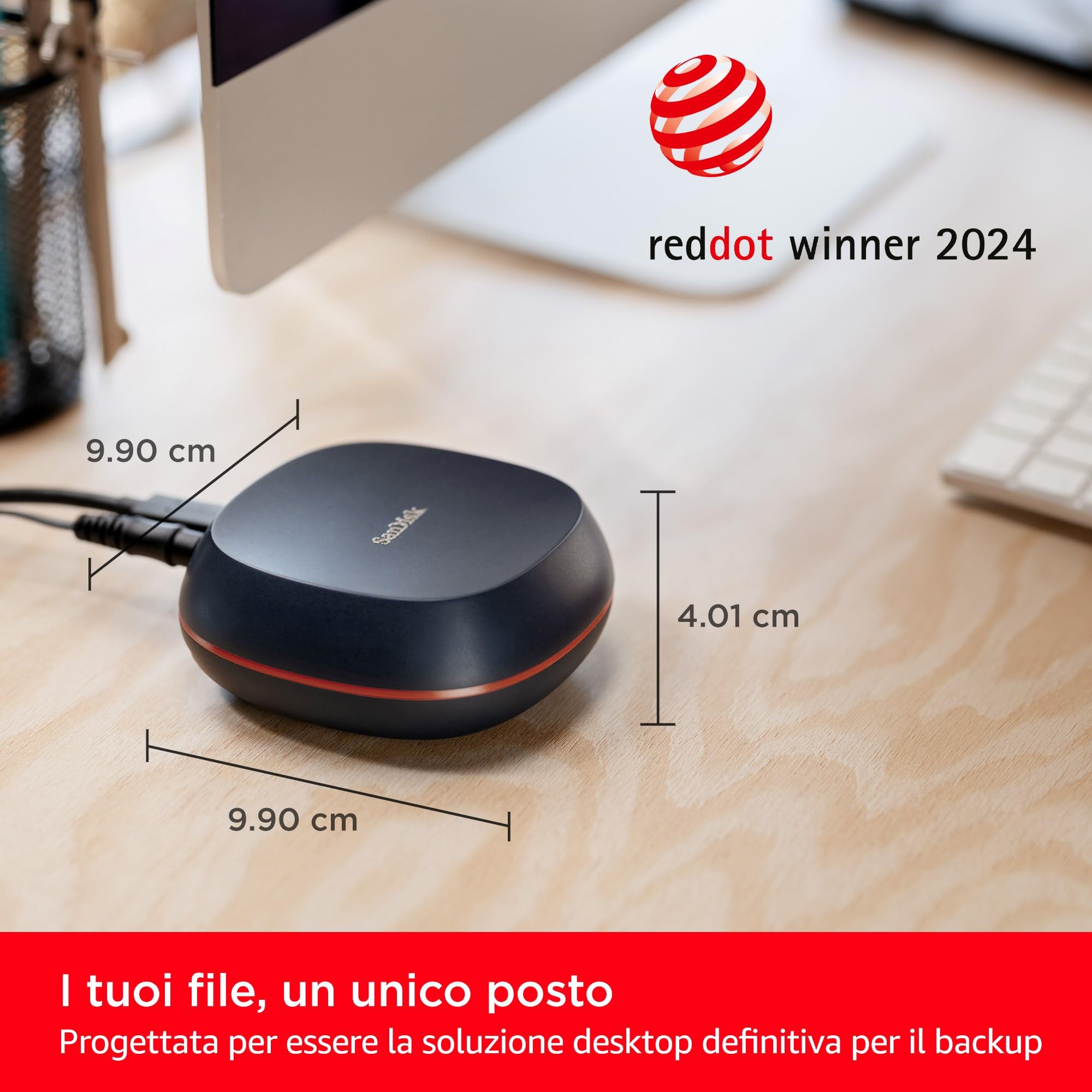 SanDisk Desk Drive SSD 4TB Desktop SSD Esterno compatibile con Windows e Mac backup automatici velocità fino a 1000 MB/s Unità a Stato Solido ad Alta Capacità,Formattato exFAT, USB-C USB 3.2 Gen 2