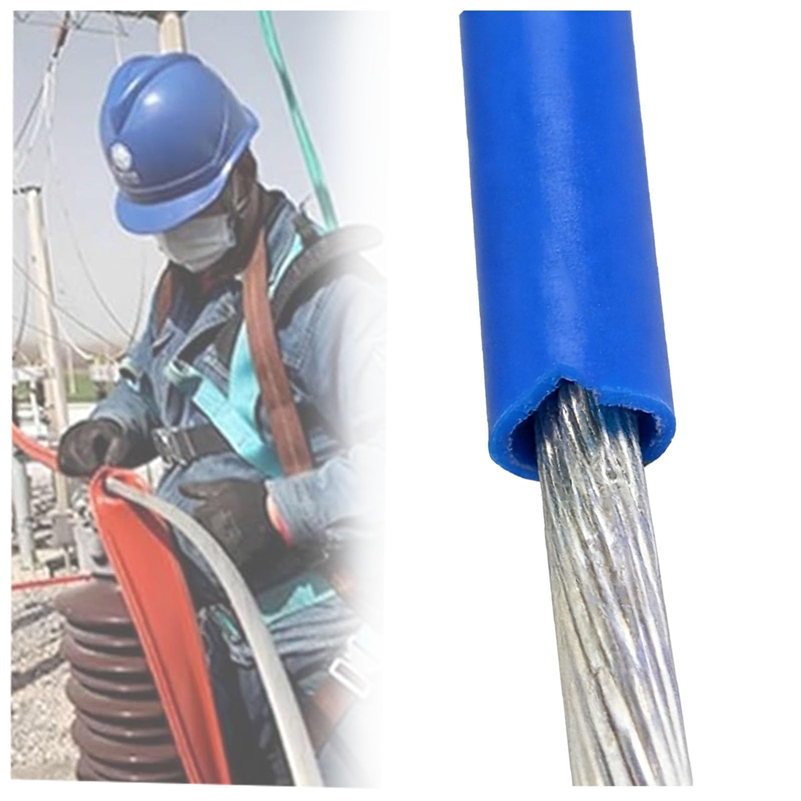 Funda protectora de cable para reparaciones eléctricas, 12 mm de diámetro, funda duradera para electricista para protección de cables