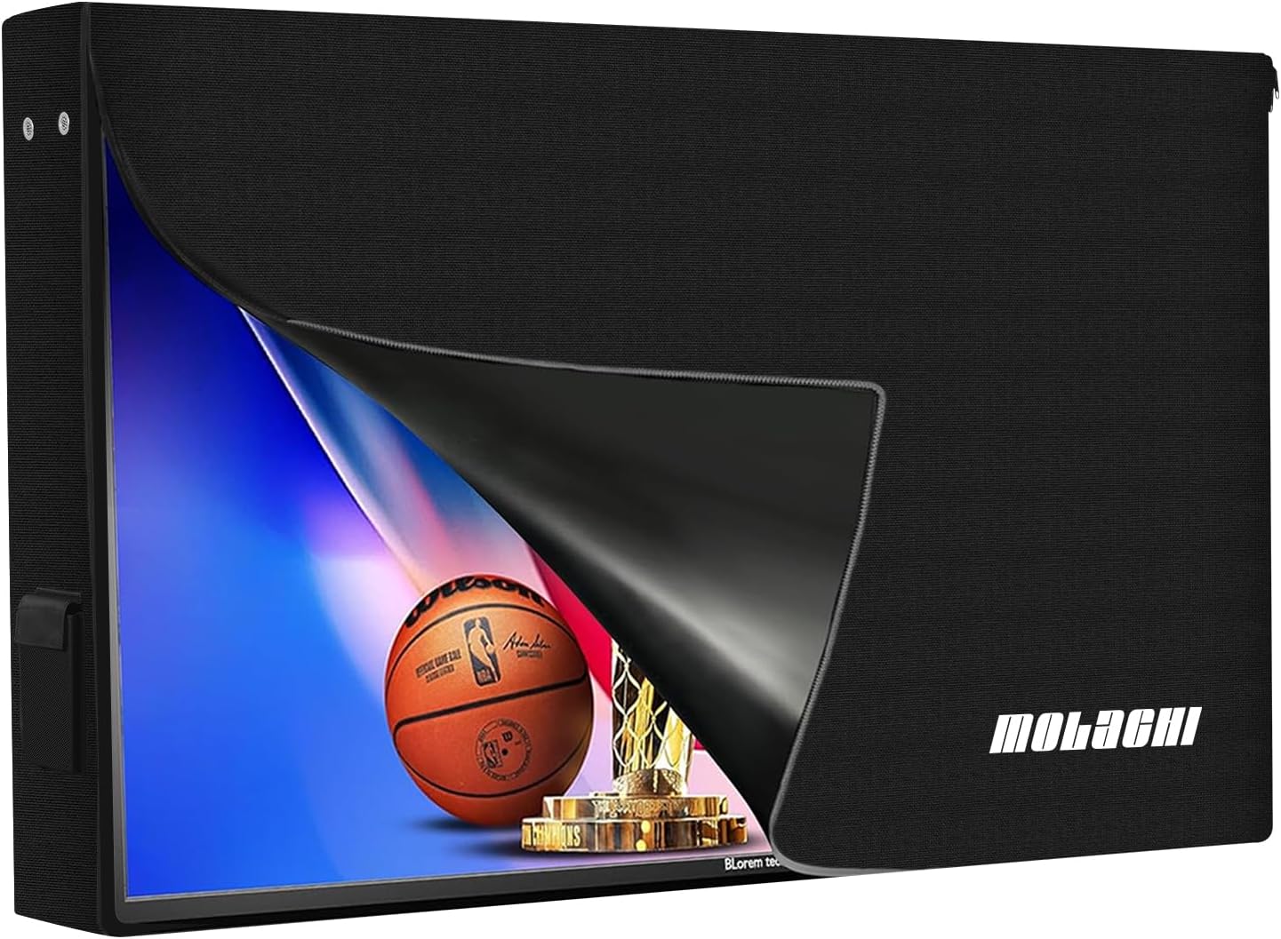 MOLACHI Outdoor Waterproof TV Cover for 46-48 inch Outside Flat Screen TV, Weatherproof 1680D Heavy Duty Screen Protector, Cover Size 46''W x 28''H x 8''D, Built-in Stainless Steel Metal Frame