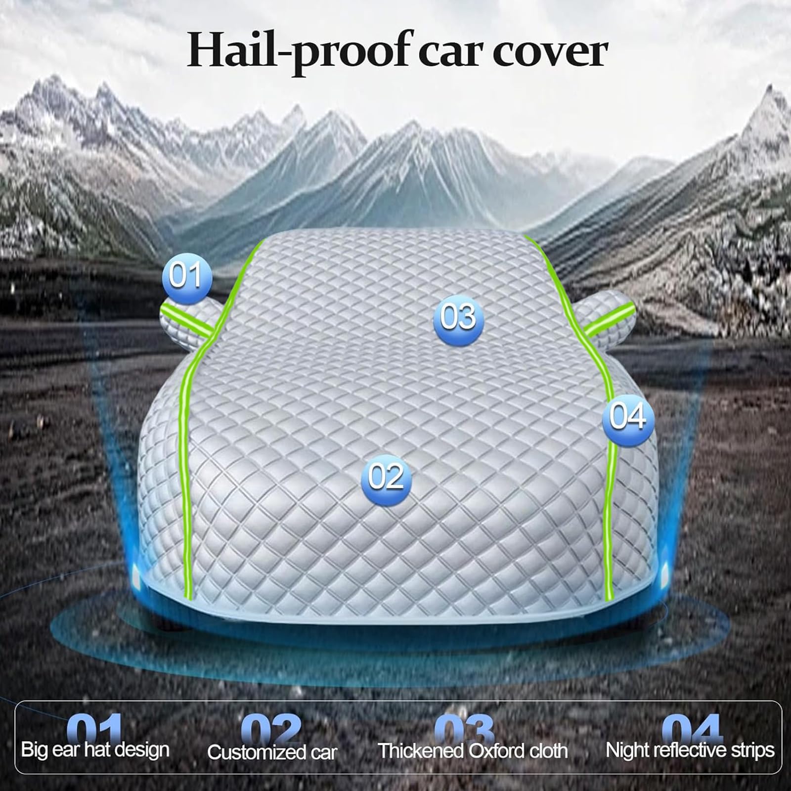 Telo Copriauto Antigrandine per MG3 Hybrid (2024-2026) Hatchback Hybrid,Telo Antigrandine per Auto,Copertura Auto Esterno Felpato Invernale Imbottita Protezione Completa Imbottito bg56d