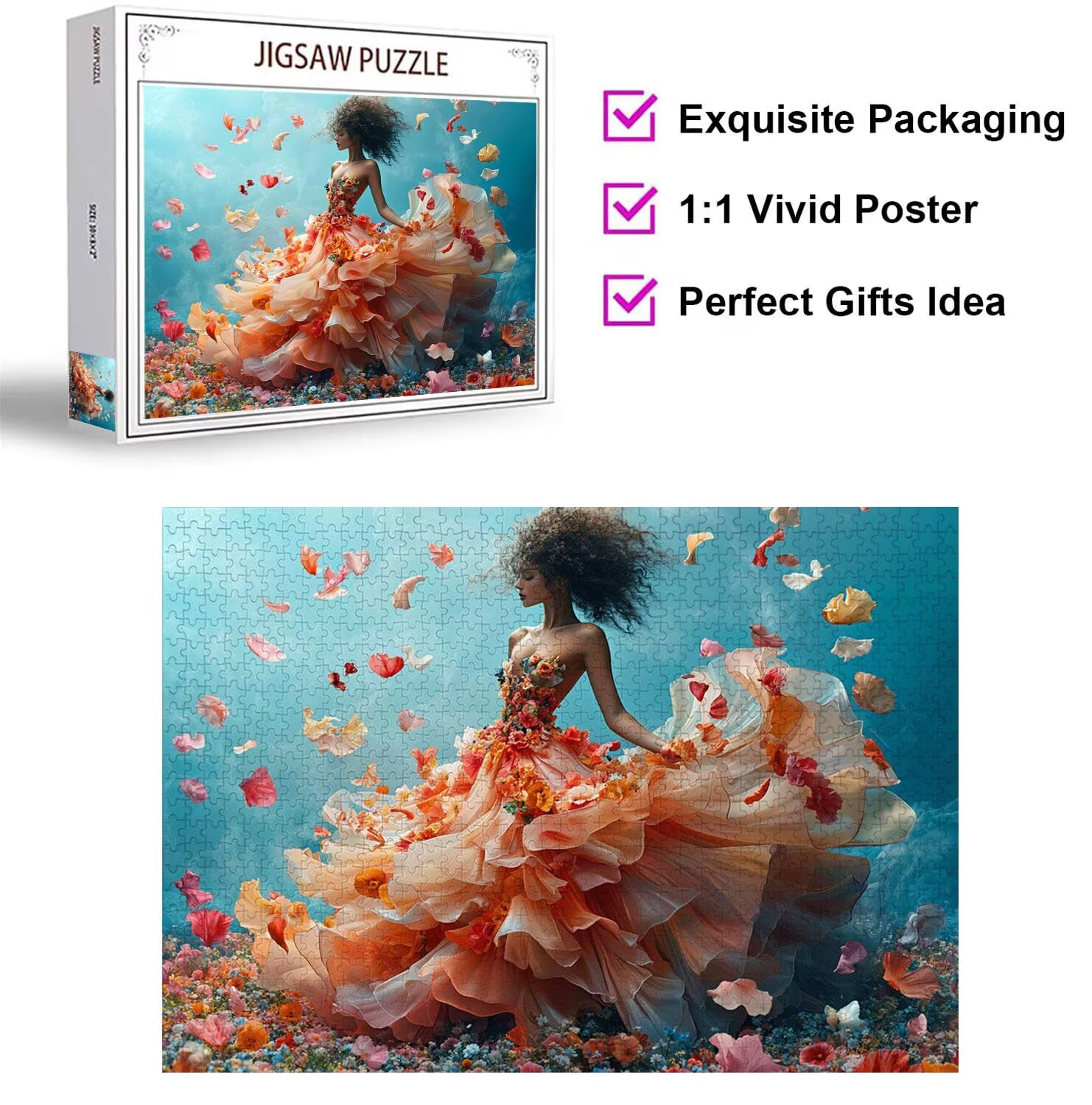 Puzzle 5000 Pezzi Donna. Puzzle Adulti, Gioco Educativo, n-665 | Jigsaw Puzzles Petali, Impossibile Difficile Sfida, Classici Gioco Familiare, Giochi Divertenti, Idee Regalo