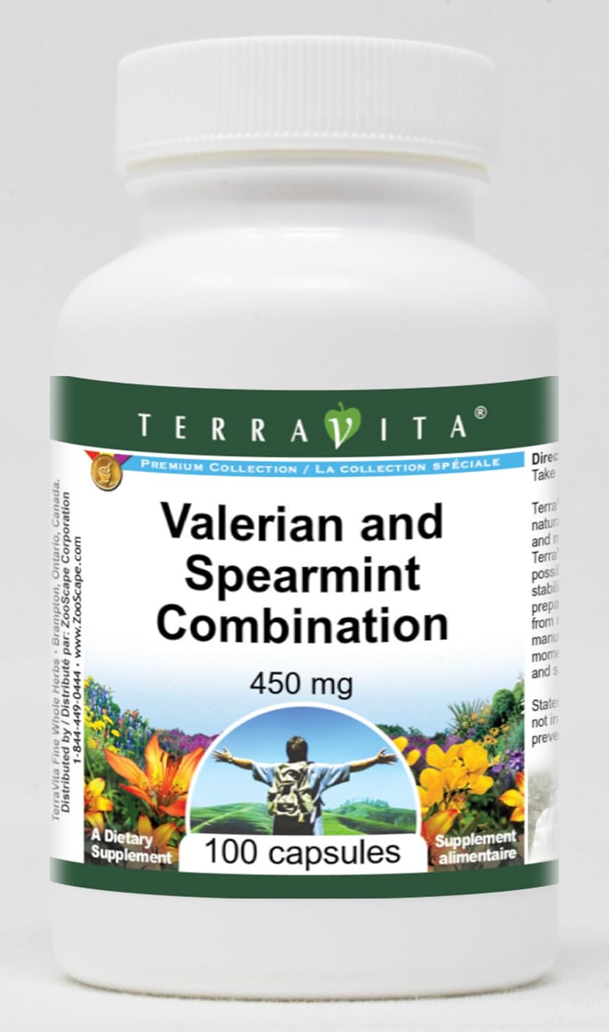 Valerian and Spearmint Combination - 450 mg (100 Capsules, ZIN: 513462) - 3 Pack
