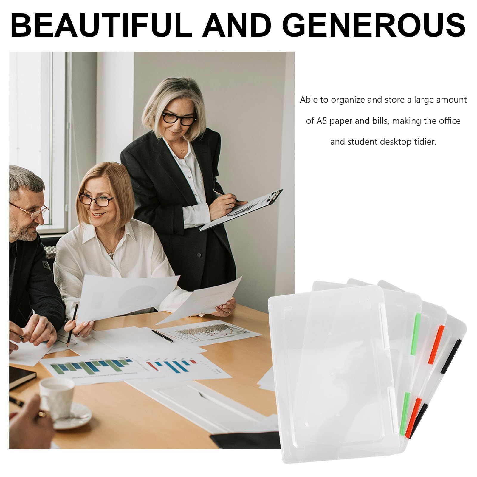 Holibanna 4 Stück A5 Dokumentenbox Transparent Kunststoff Aufbewahrungsbox mit Deckel Kompakt Vielseitig für Büro und Schule Karten und Urkundenorganizer