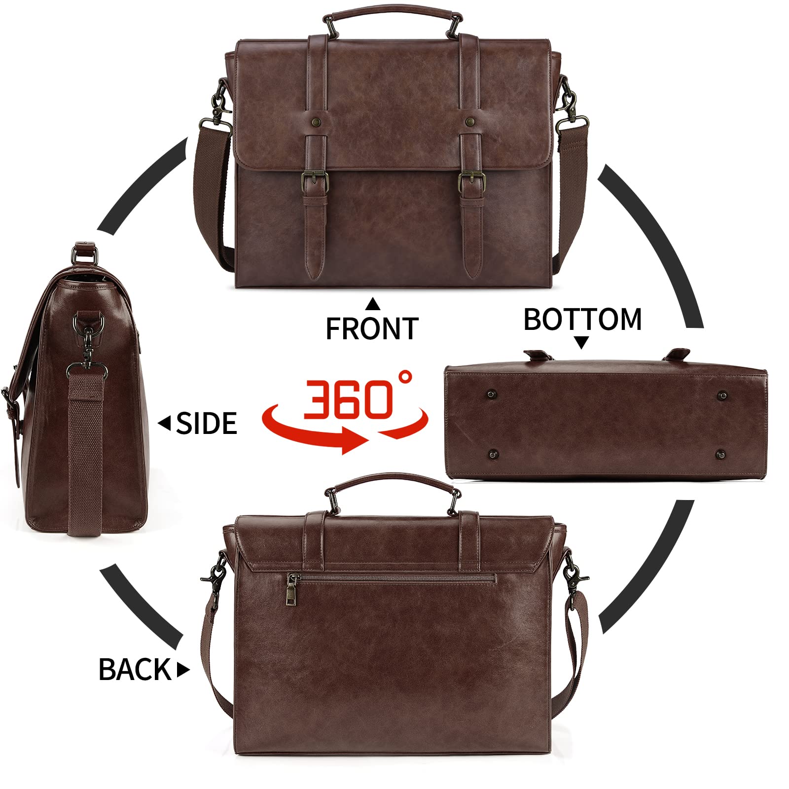 Lubardy Borsa Porta PC Uomo Borsa PC 15,6 Pollici Impermeabile Borsa Computer Notebook Borsa Tracolla Valigetta Messenger Lavoro Scuola Ufficio