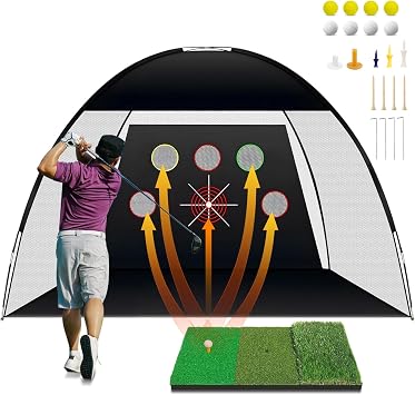 Golf Practice Net Outdoor, 10x7ft Golf Hitting Net Indoor