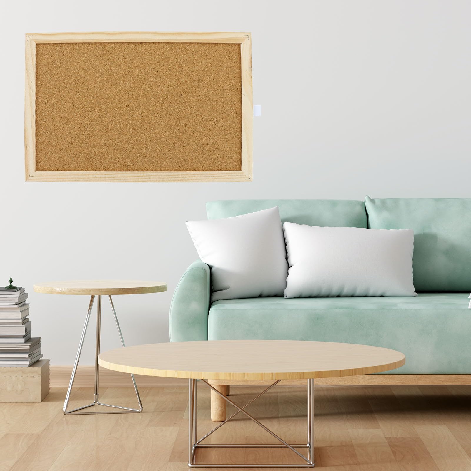 Set 2 Bacheche In Sughero 40x30 Cm Con Cornice In Legno Bianca – 20 Puntine Incluse, Per Ufficio E Casa