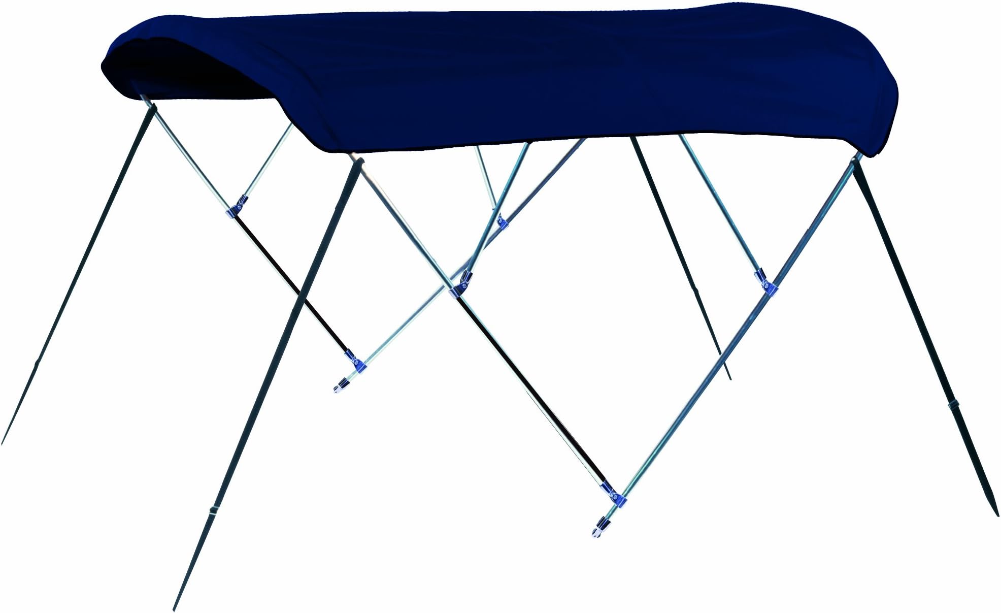 Round Tube Bimini Top Kit with Stainless Steel Fittings, Sunbrella 8'L, 60"H, 61-66"W