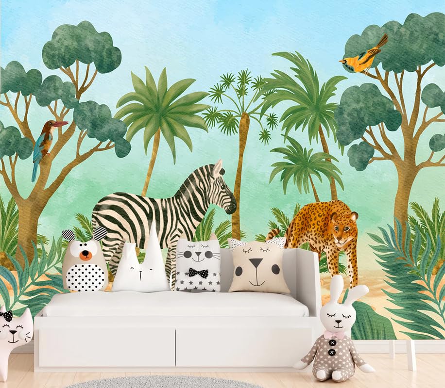 Image of Cartoon Design Kids Theme Vinyl Poster Animals Wallpaper Wall Sticker for Home Decor, Living Room, Bedroom,Kids Room, Play Room (Self Adhesive Vinyl, 4x6 feet i.e 48x72 inch) 03