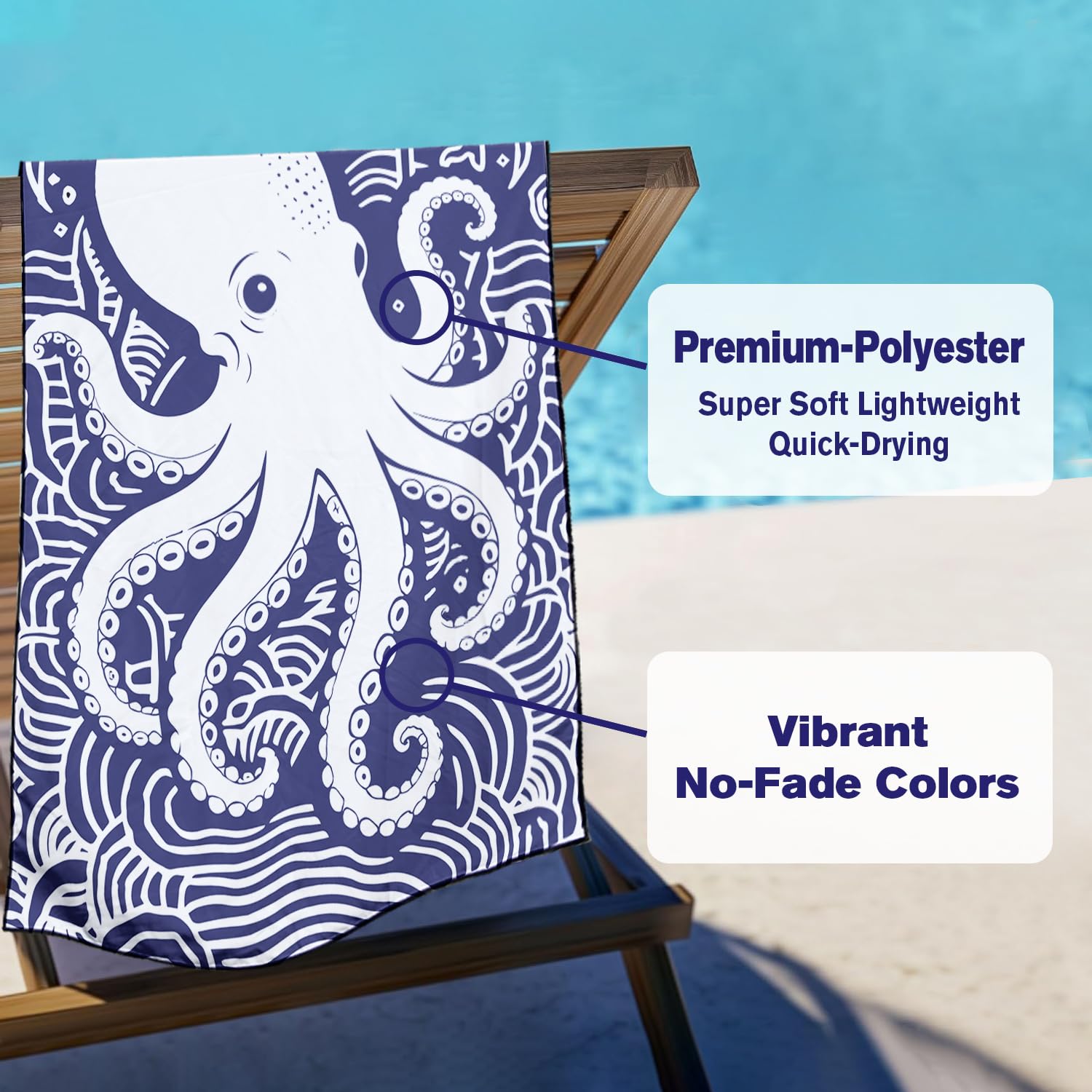 Confezione da 2 teli mare extra large da 180 x 90 cm, in microfibra di alta qualità da 250 g/m², senza sabbia, ad asciugatura rapida, leggeri, ideali per famiglia, spiaggia, vacanze, piscina