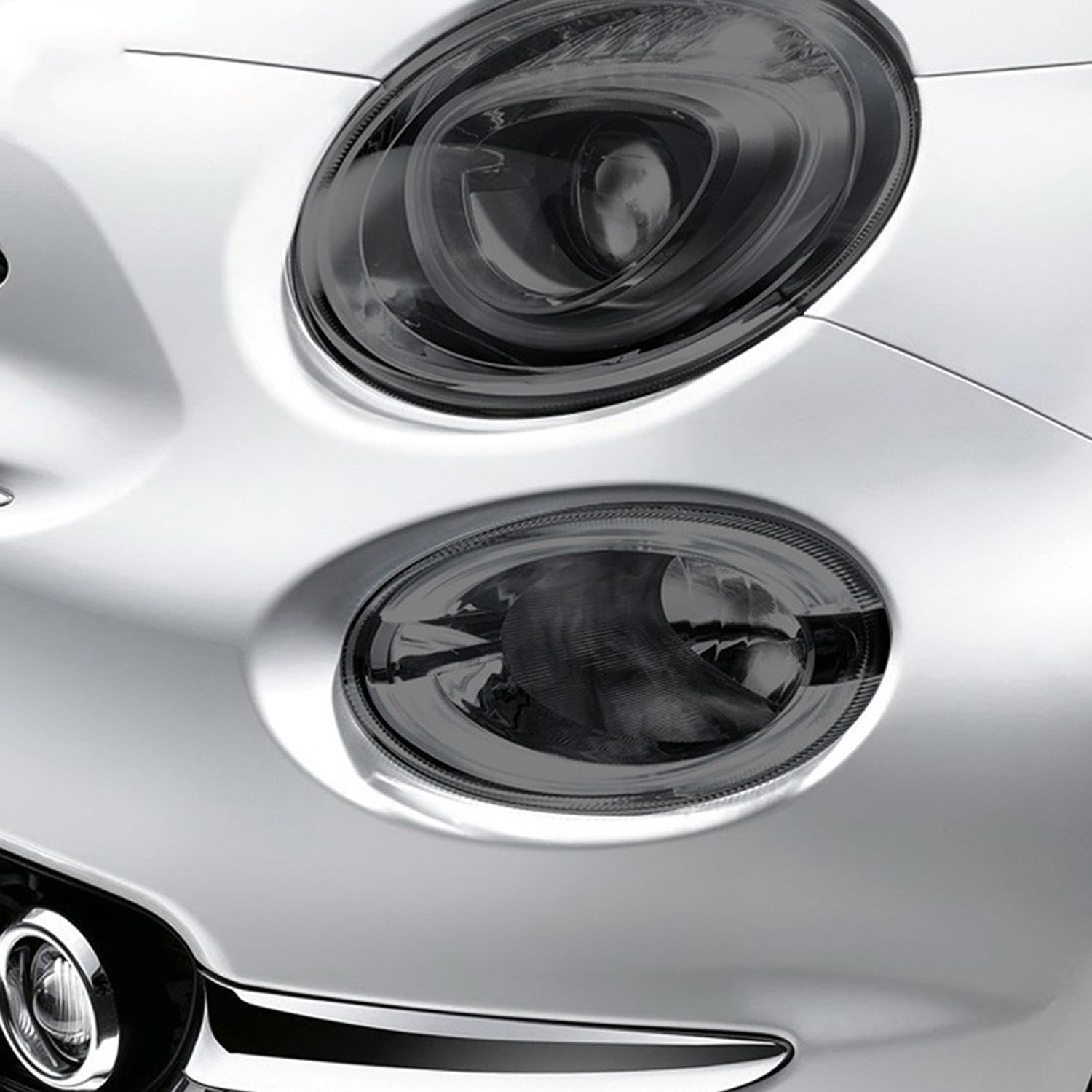 Car Headlight Protective Film Headlamp Restoration Scratch-Resistant Transparent Black TPU Sticker，for Fiat 500 Abarth 2013-2020