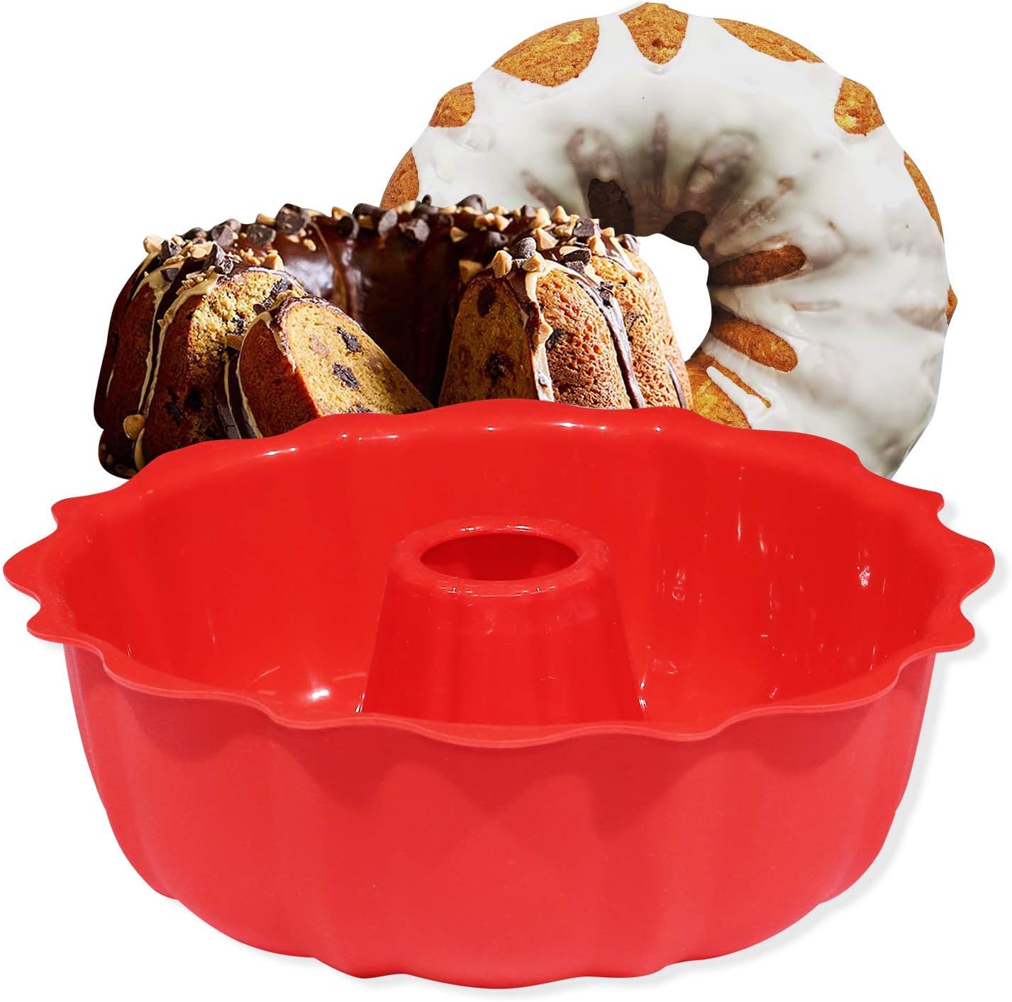 ZEMSY 8-Inch Round Charlotte Cake Pan - Leaf Design Silicone Mold, Non-Stick, Reusable For Cheesecakes & Desserts - View #6