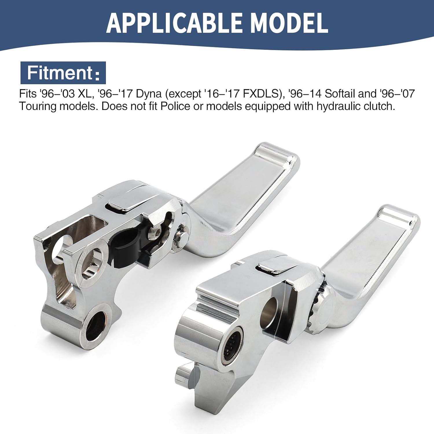 Motorcycle Levers Brake Clutch Handle Lever Adjustable Fit for Harley 1996-2007 Touring Road King Electra Glide Road Glide Street Glide 96-03 Sportster XL 96-17 Dyna Softail (Short, Chrome)