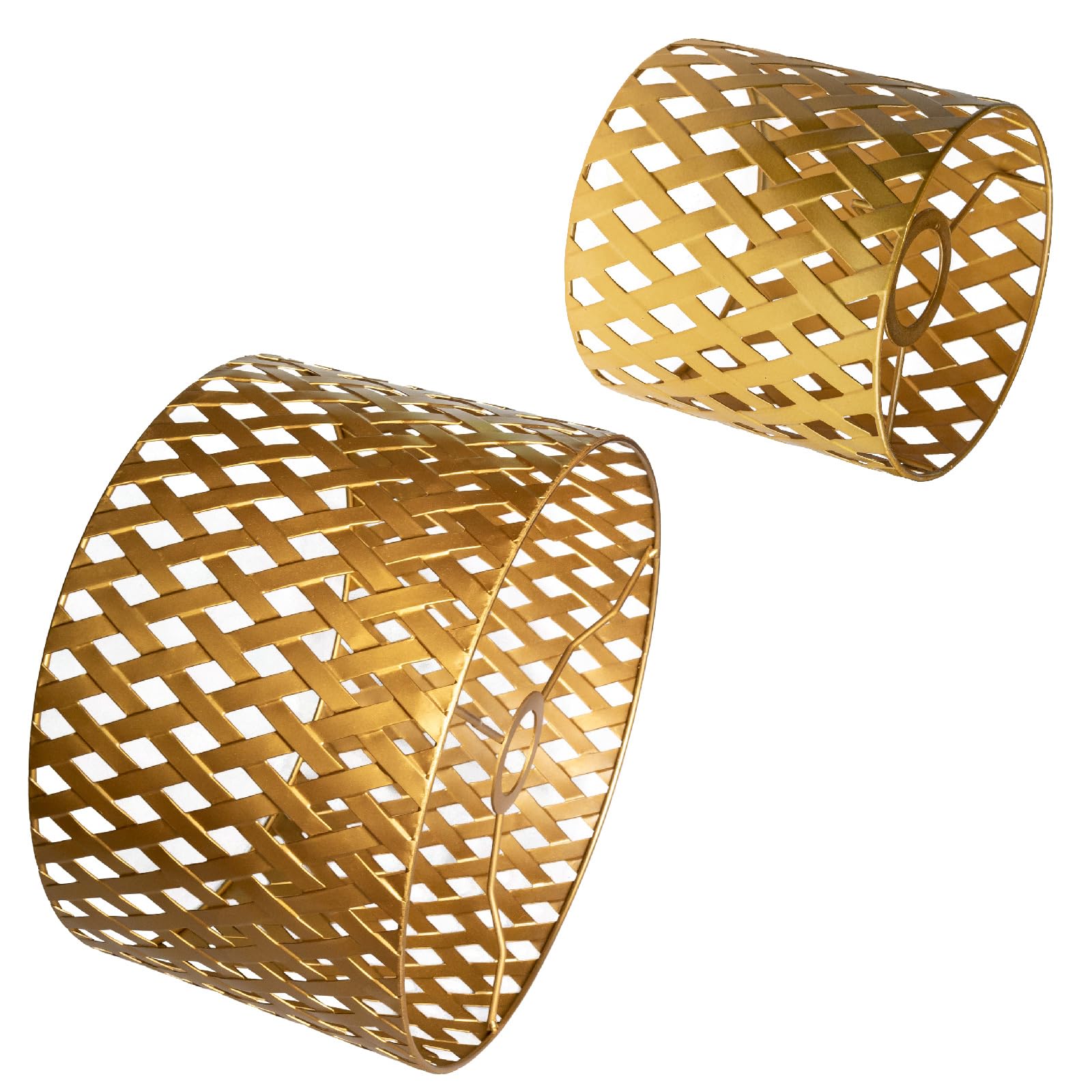 Osasy Set of 2 Pendant Lampshade Vintage Design - Easy Assembly without Tools Metal Round Lampshade, Hollow Carved, for Floor Lamp, Pendant Lamp, Table Lamp