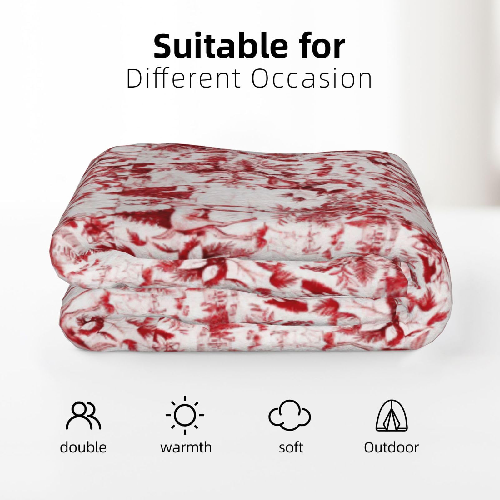 Couverture en flanelle avec imprimé ours et cerfs - 177,8 x 203,2 cm - Chaude et confortable - Pour l'hiver - Pour camping ou voyage