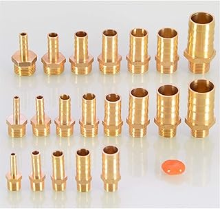 Zkenyao-Brass Connector 1/4 ' Male Thread Brass Fittings, Barbed 4mm 6mm 8mm 10mm 12mm 14mm 16mm 19mm,1Pcs Pneumatic Hose Fittings, Simple to Install (Size : 4mm, Thread Specification : 1/4