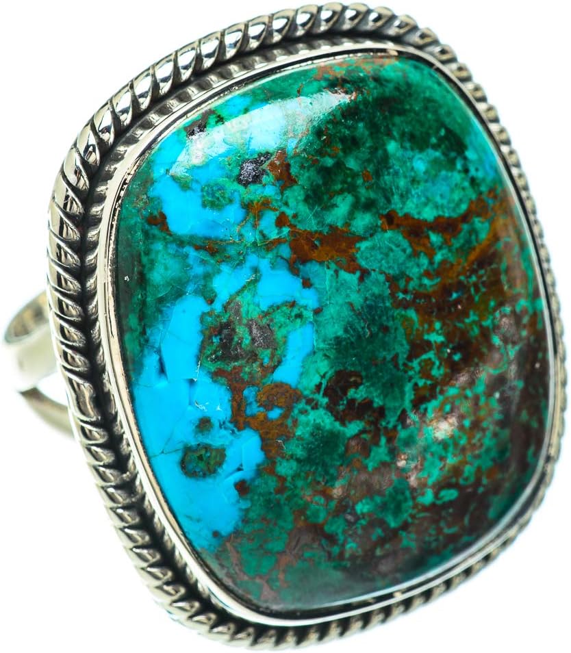 Ana Silver Co Huge Chrysocolla Ring Size N 1/2 (925 Sterling Silver)
