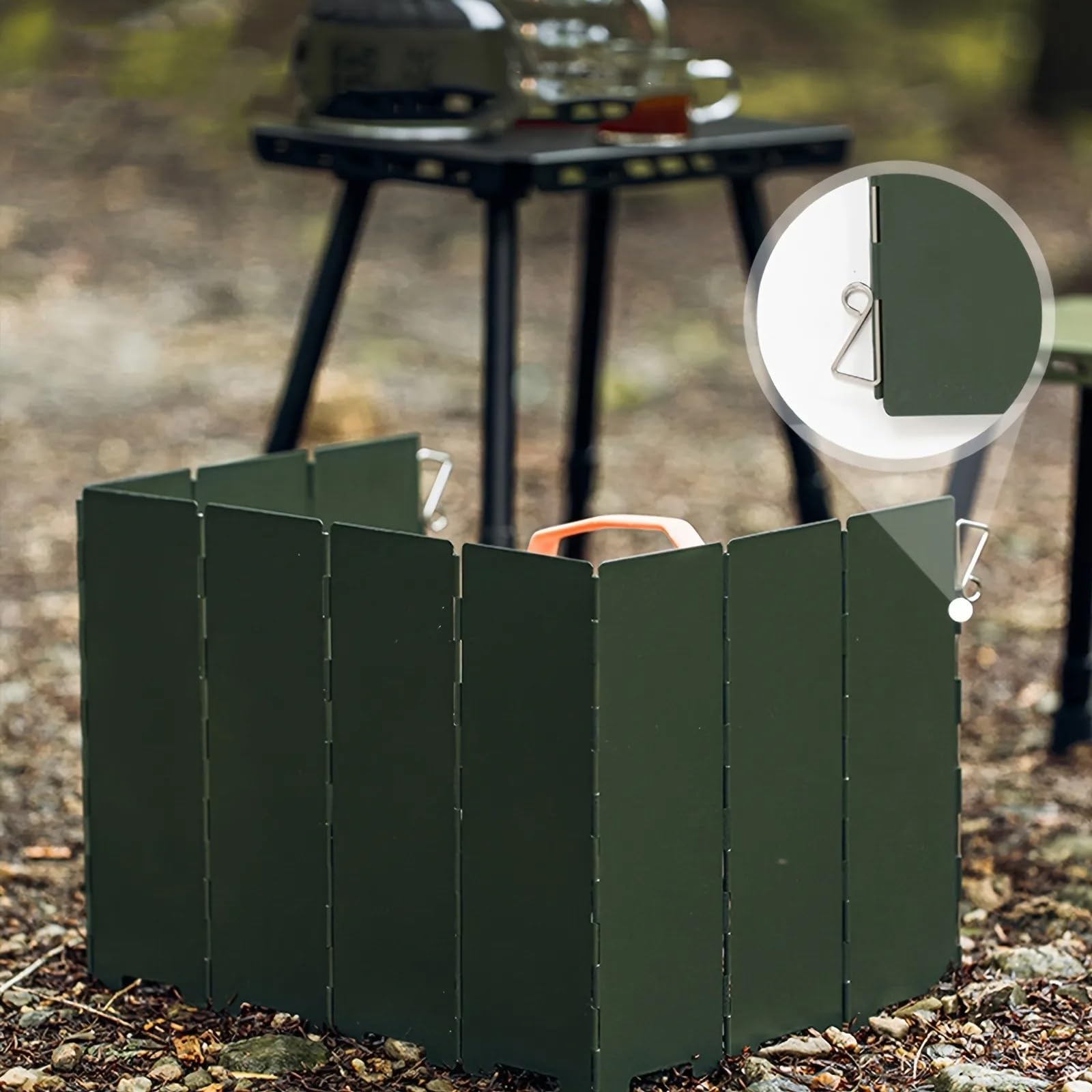 Estufa De Camping Hierro Cuadrada, Parabrisas 10 Placas, Deflector Cocina Plegable for Exteriores, Barrera Ligera Contra Incendios for Senderismo Y Aventura Para camping