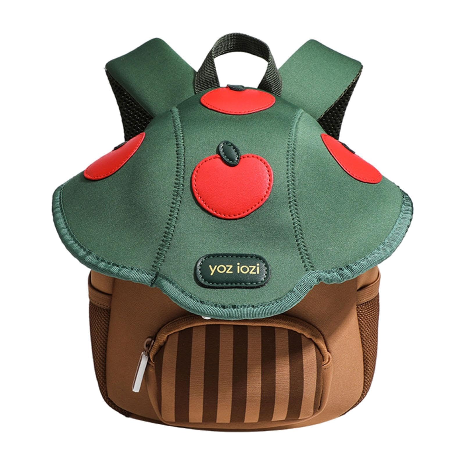 Mushroom Backpack Mini Travel Bag Novelty Outdoor Schoolbag for 3-6 Toddlers green-image-45