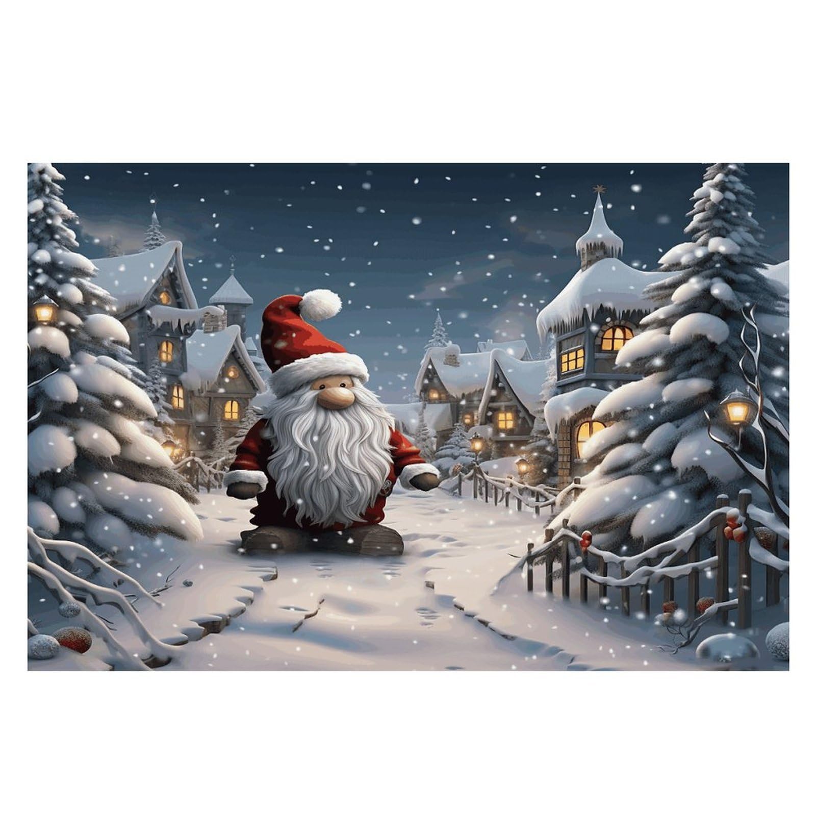 Christmas Snow Placemats Wipeable Heat Resistant Table Mats Washable Flax Place Mats Elegant Cloth Non-Slip Placemat for Kitchen Dinning Party Table Decor 12 * 18 in
