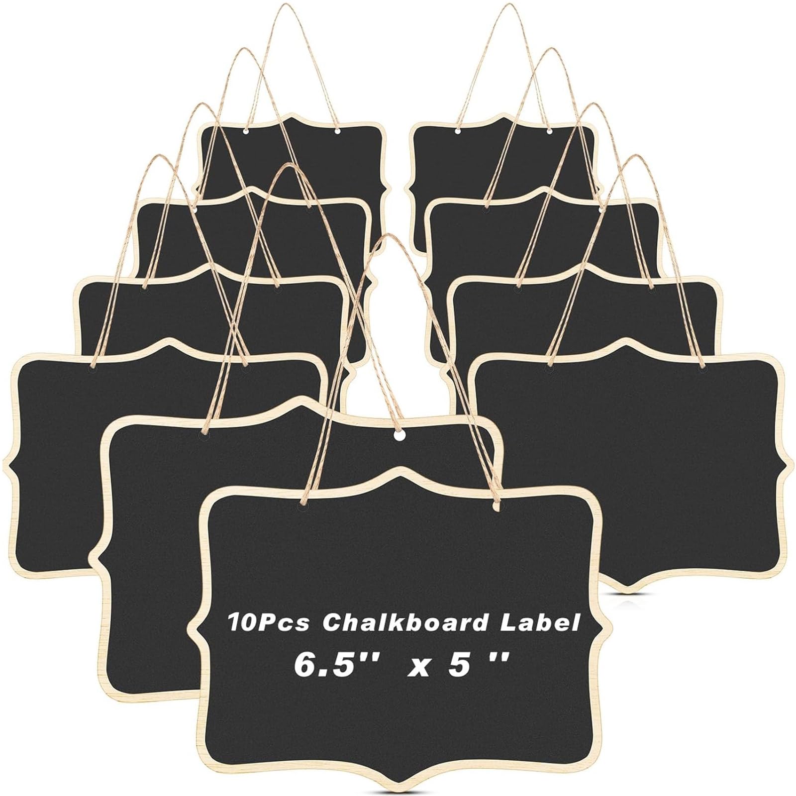 eBoot Mini Rectangle Chalkboard Label for Message Board Signs, Black, Set of 10