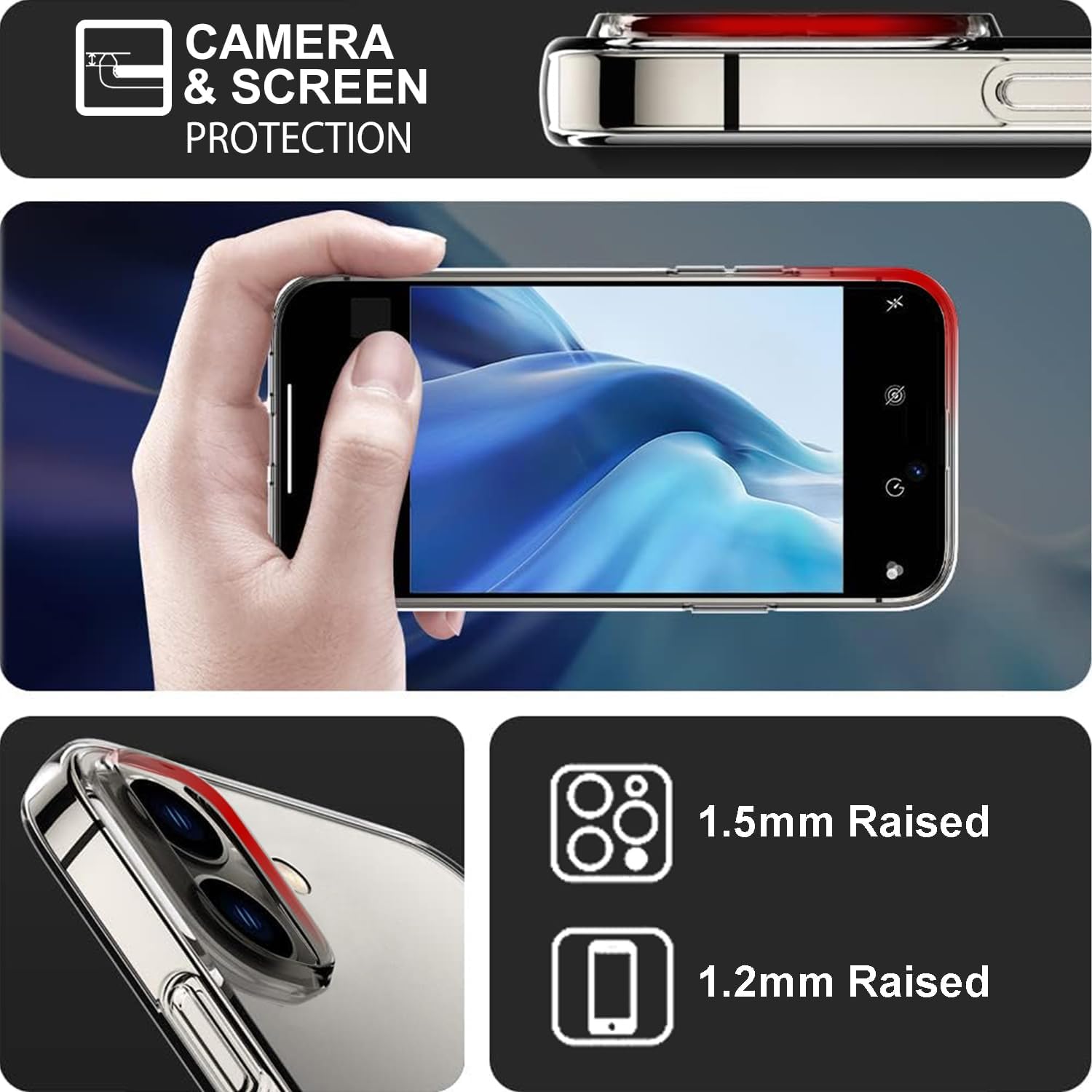 DIZORO® Crystal Clear Back Case Cover for iPhone 16 with Anti-Yellow Transparent Cover | Shockproof Design | Hard Back Cover Clear Case for iPhone 16 with Non Yellowing (PC, Transparent) — Amazon image 5