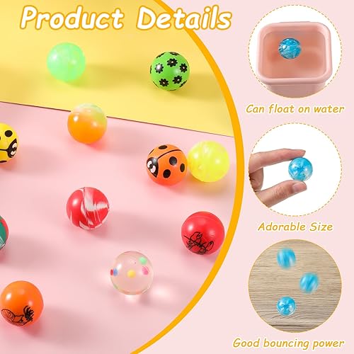 Miniatura 3 de Honoson Bolas inflables para niños, bolas de goma pequeñas de 1 pulgada, bolas de rebote de colores surtidos a granel para recuerdos de fiesta,