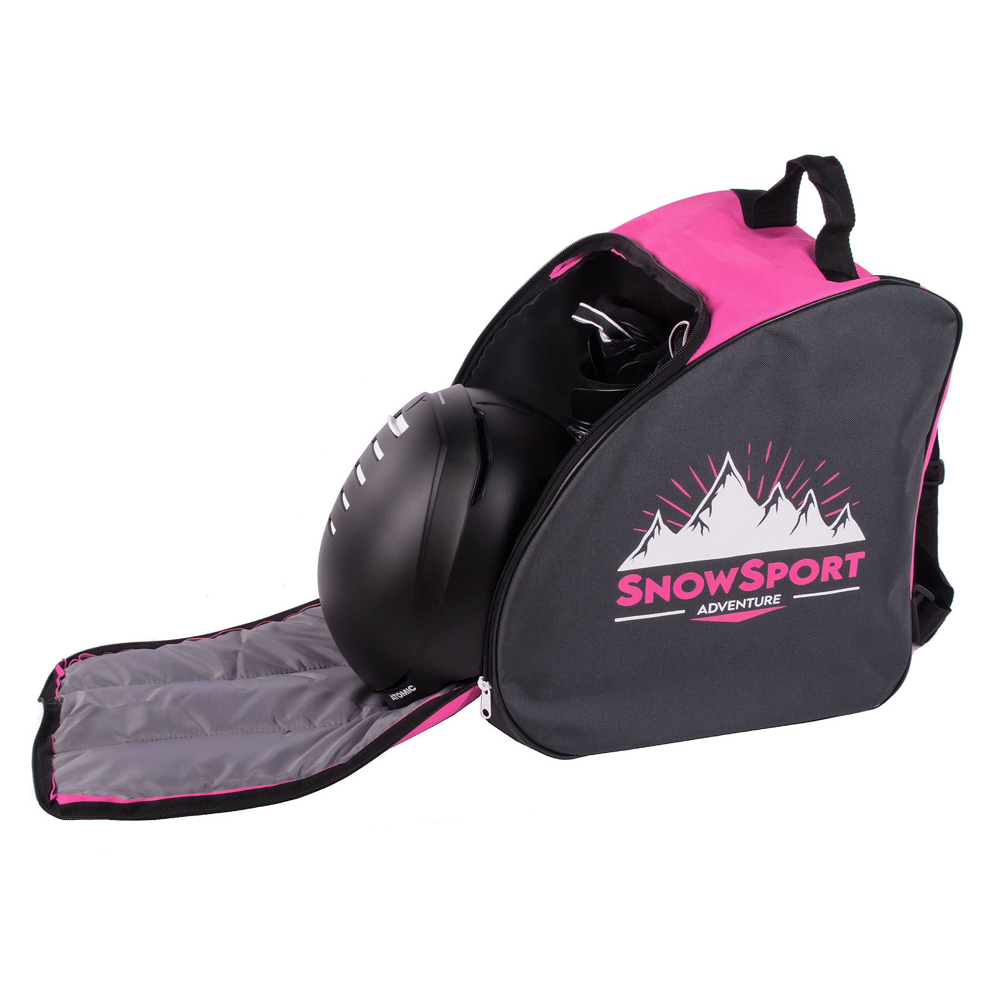 Housse pour chaussures de ski - Sac à dos pour chaussures de ski - Snowsport - Bleu marine/orange/rose