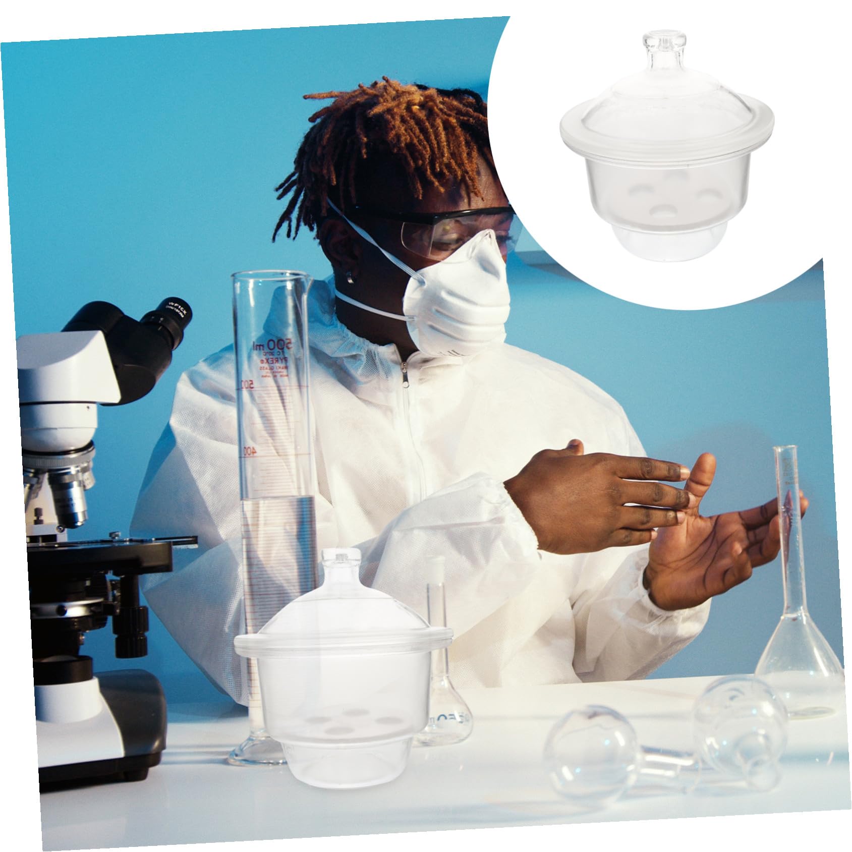 Frasco Desecador de Vidrio al Vacío 150mm para Laboratorio